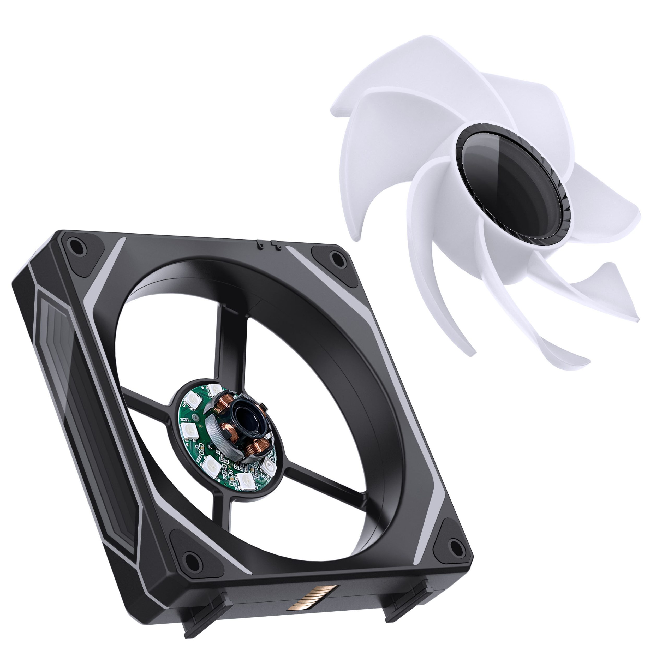 Jonsbo ZL-120BR fan, reverse blade, PWM, ARGB - 120mm, black, 3-pack