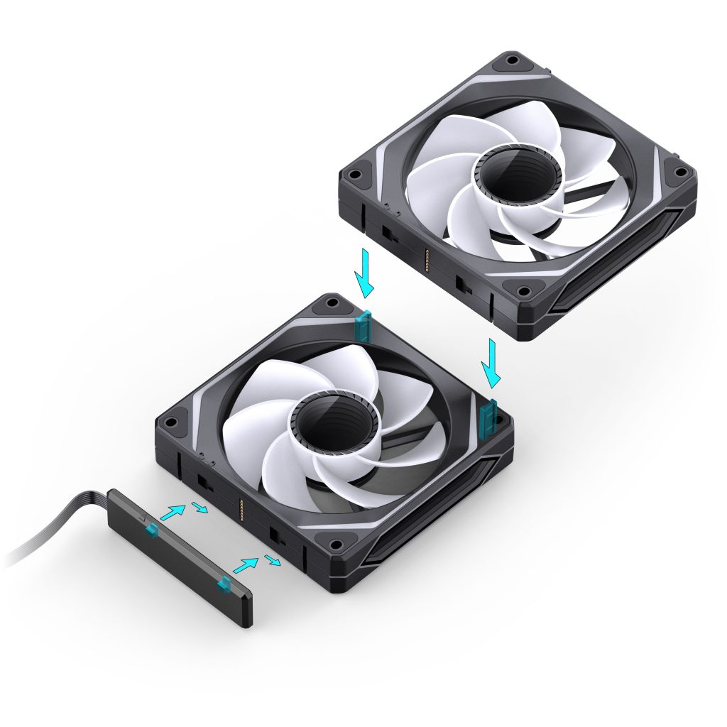 Jonsbo ZL-120BR fan, reverse blade, PWM, ARGB - 120mm, black, 3-pack