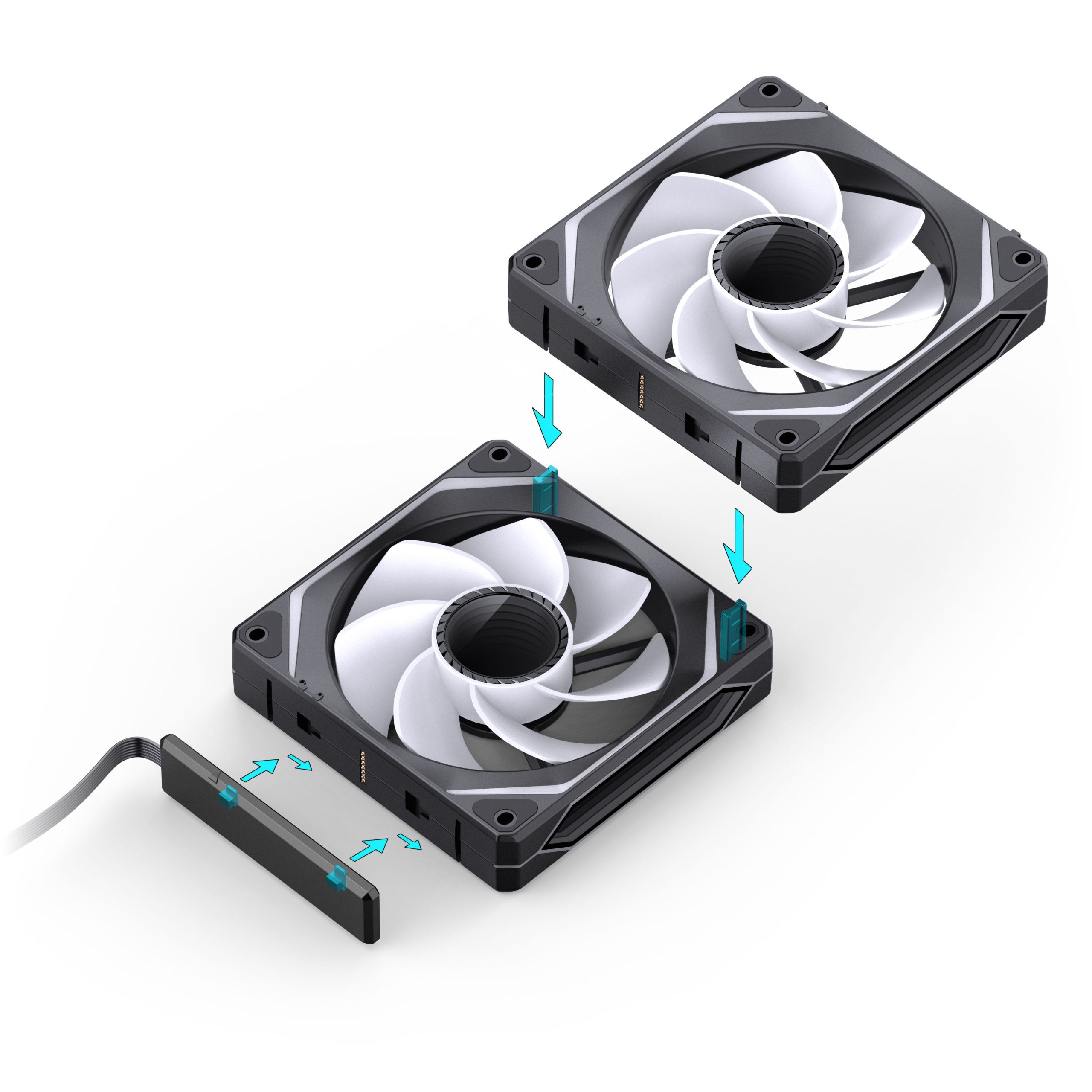 Jonsbo ZL-120BR fan, reverse blade, PWM, ARGB - 120mm, black, 3-pack