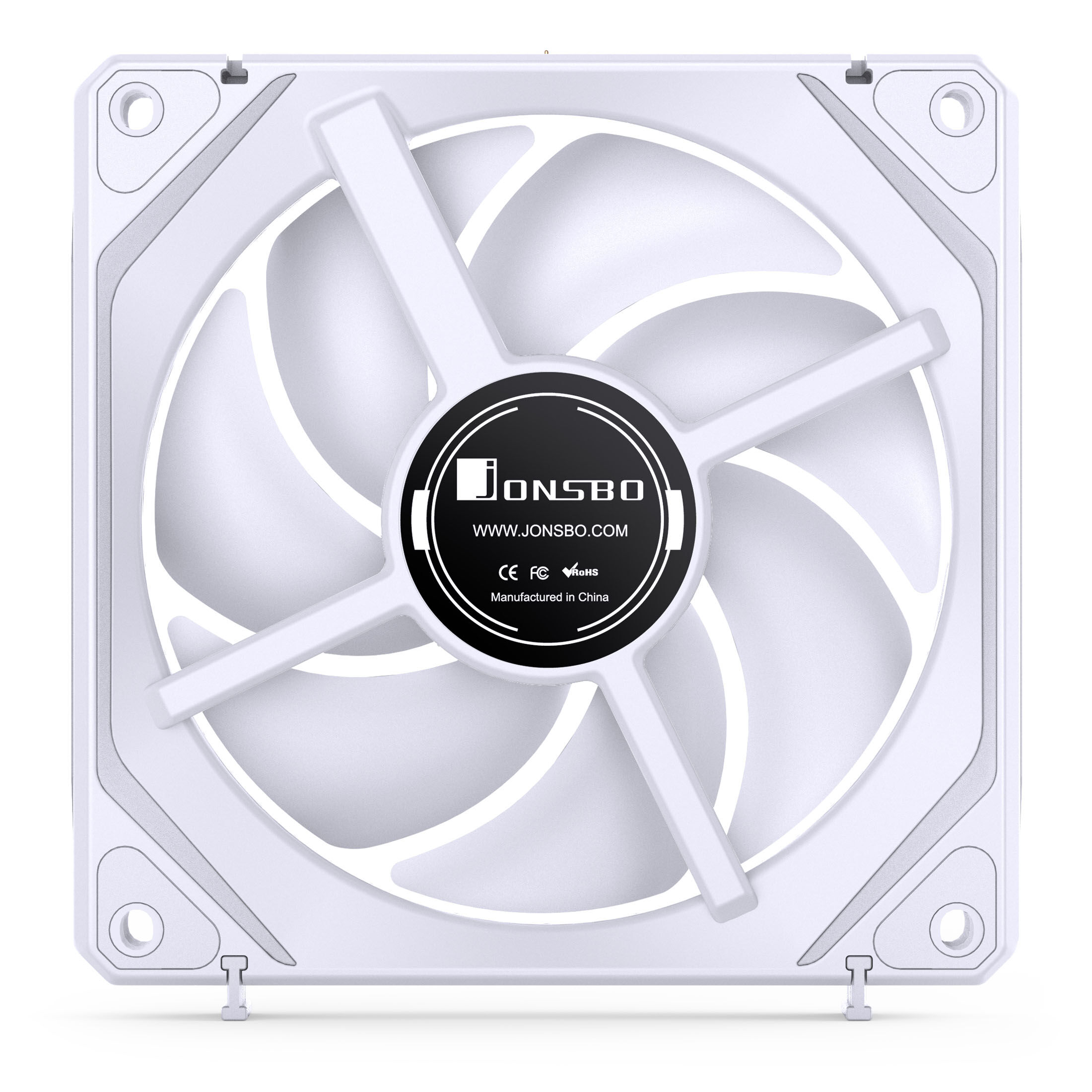 Jonsbo ZL-120WR Fan, Reverse Blade, PWM, ARGB - 120mm, White. 3-pack