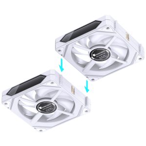 Jonsbo ZL-120WR Fan, Reverse Blade, PWM, ARGB - 120mm, White. 3-pack