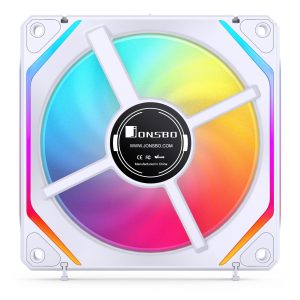 Jonsbo ZL-120WR Fan, Reverse Blade, PWM, ARGB - 120mm, White. 3-pack