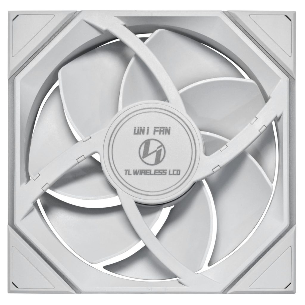 Lian Li UNI FAN TL LCD Wireless Fan, ARGB, PWM - Reverse Blade, 140mm, White