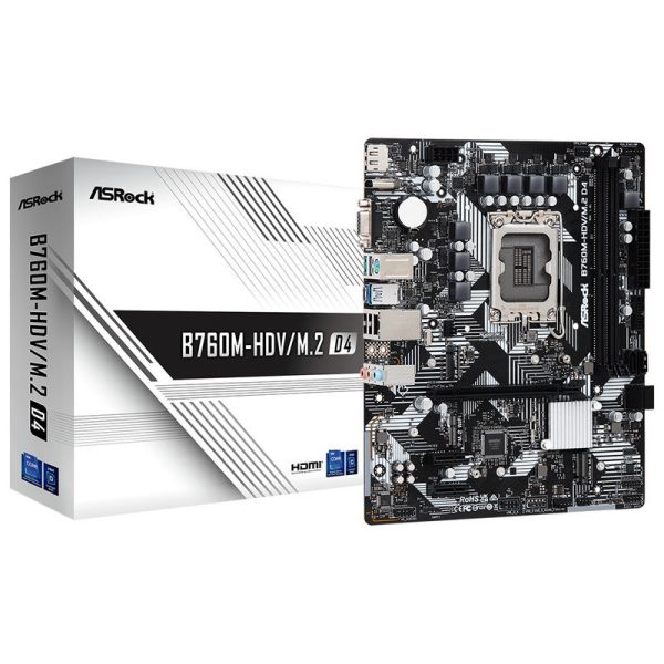 ASRock B760M-HDV/M.2 D4, Intel B760 motherboard – Socket 1700, DDR4