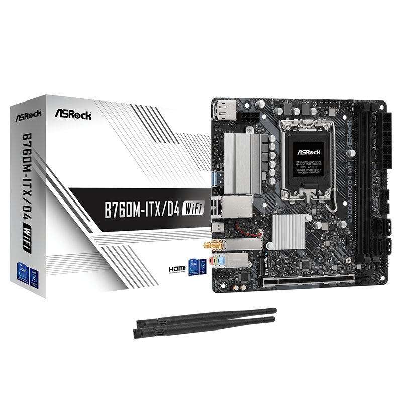 ASRock B760M-ITX/D4 WiFi, Intel B760 motherboard - Socket 1700, DDR4