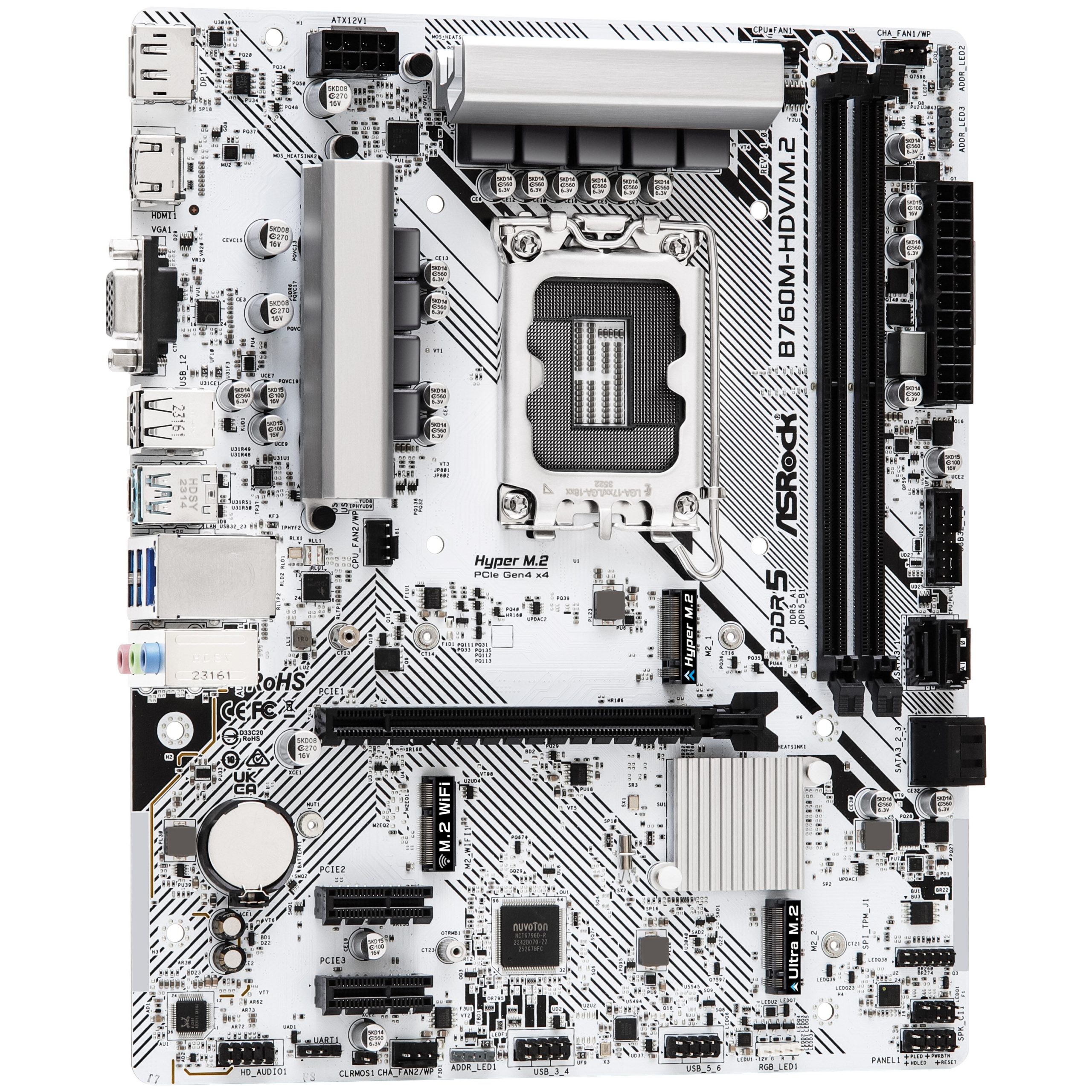 ASRock B760M-HDV/M.2, Intel B760 motherboard - Socket 1700, DDR5