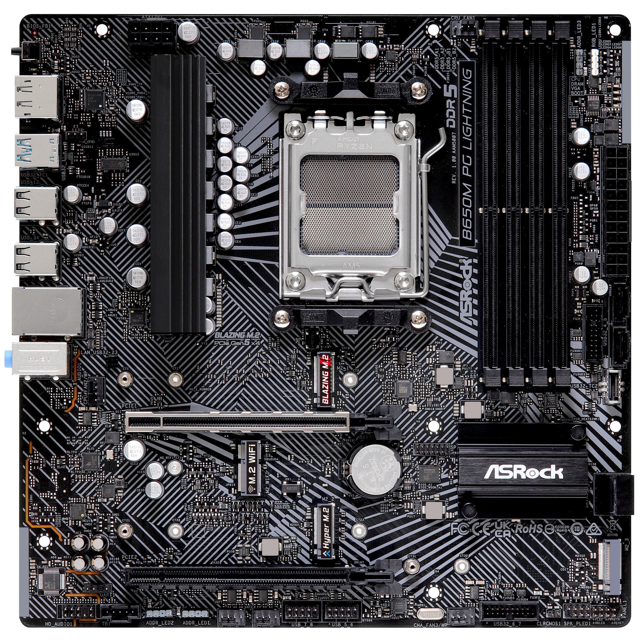 ASRock B650M PG Lightning, AMD B650 motherboard - Socket AM5, DDR5 : image 3