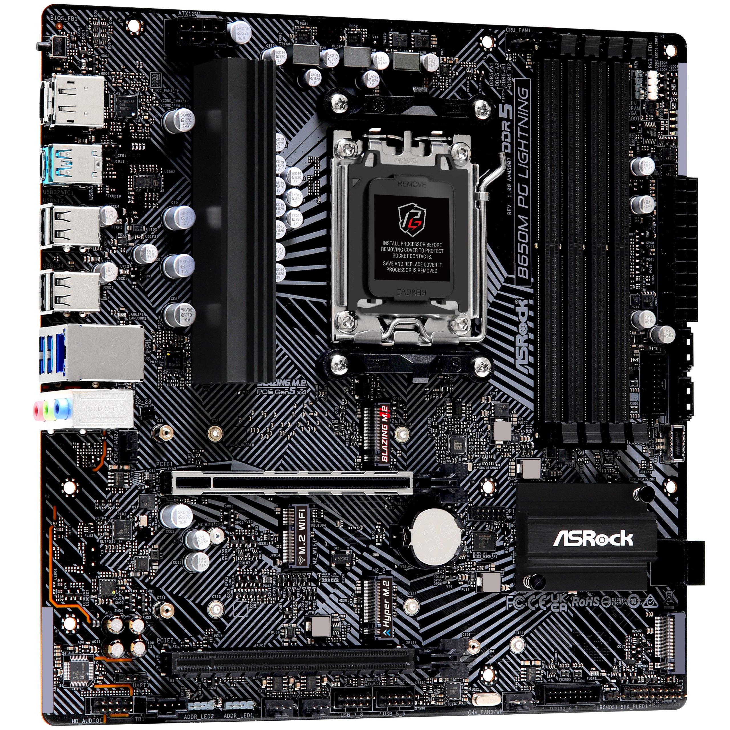 ASRock B650M PG Lightning, AMD B650 motherboard - Socket AM5, DDR5 : image 2