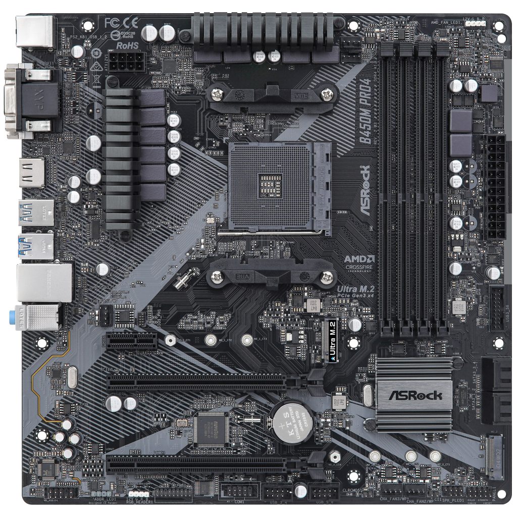 ASRock B450M Pro4 + Ryzen5 2600 セット ASRock B450M PRO4 R2.0 motherboard -B450 chipset, socket AM4, DDR4