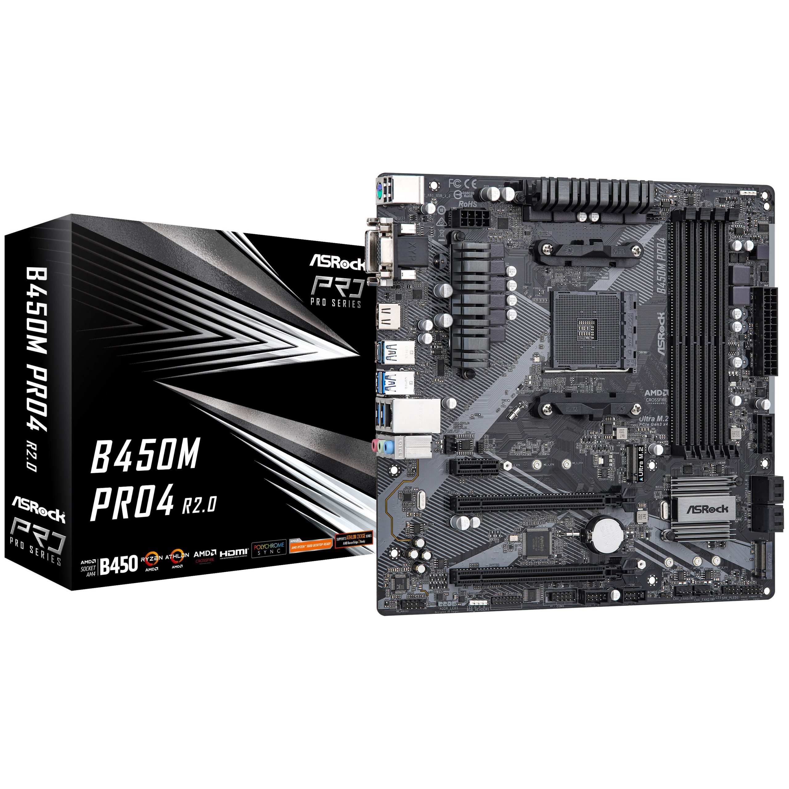 AMD RYZEN5 2400G CPU　asrock B450ｍ pro4 ASRock B450M PRO4 R2.0 motherboard -B450 chipset, socket AM4, DDR4
