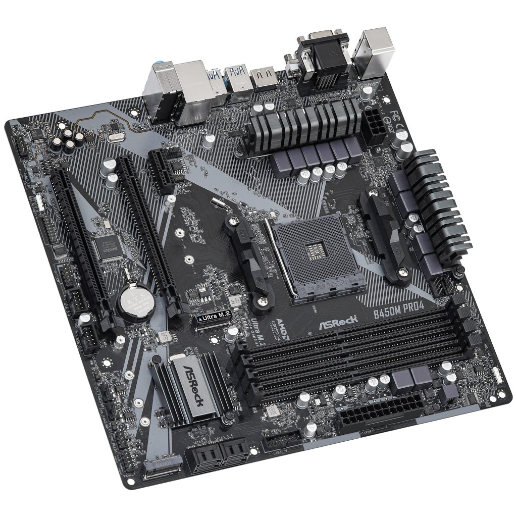 ASRock B450M PRO4 R2.0 motherboard -B450 chipset, socket AM4, DDR4