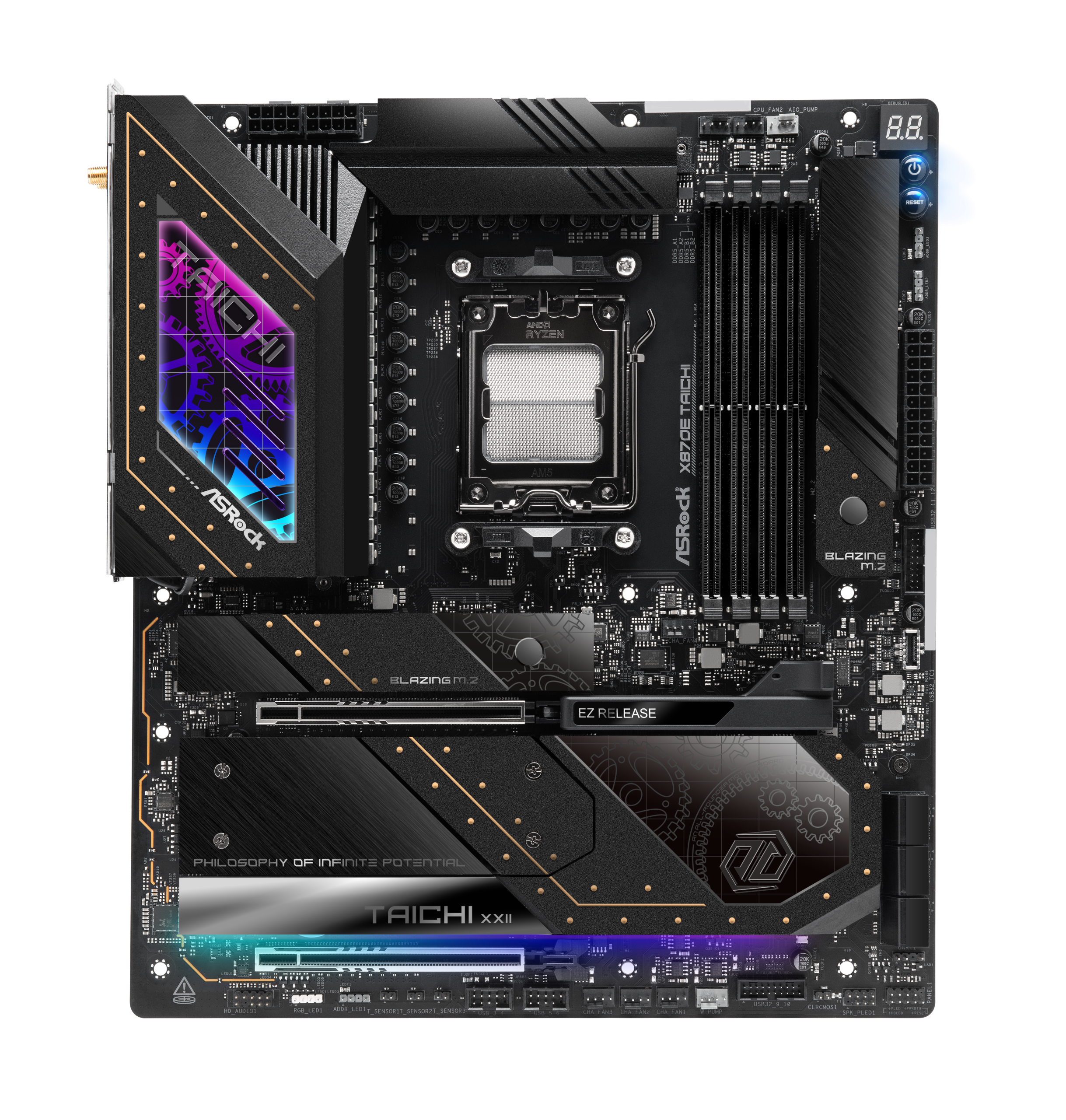 ASRock X870E Taichi motherboard, socket AM5, AMD X870E, EATX, DDR5