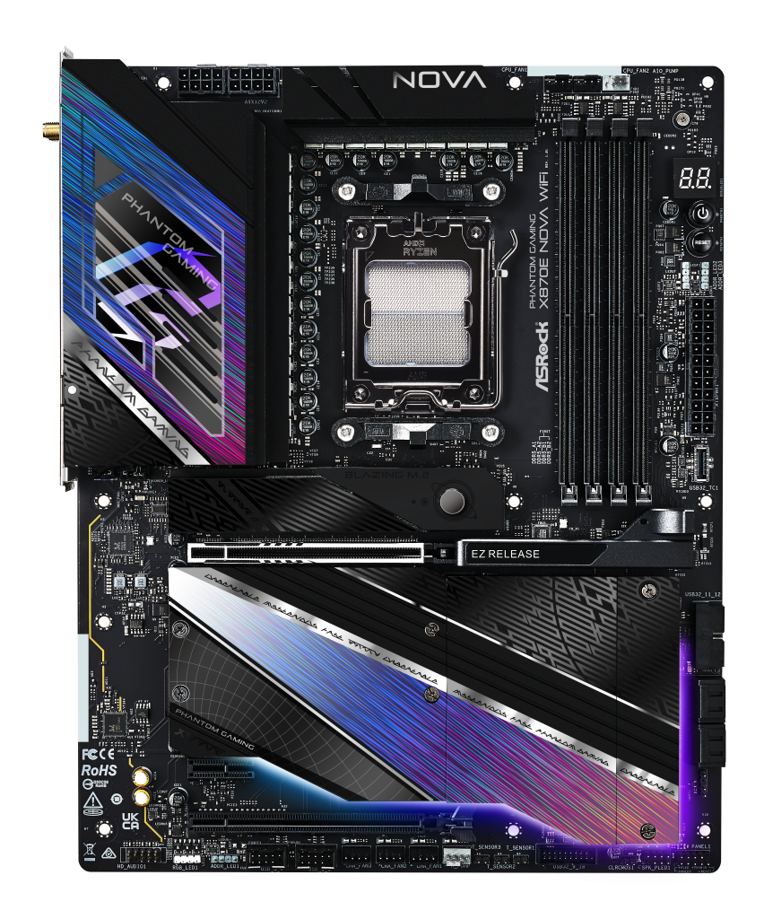 ASRock X870E Nova WiFi motherboard, socket AM5, AMD X870E, ATX, DDR5