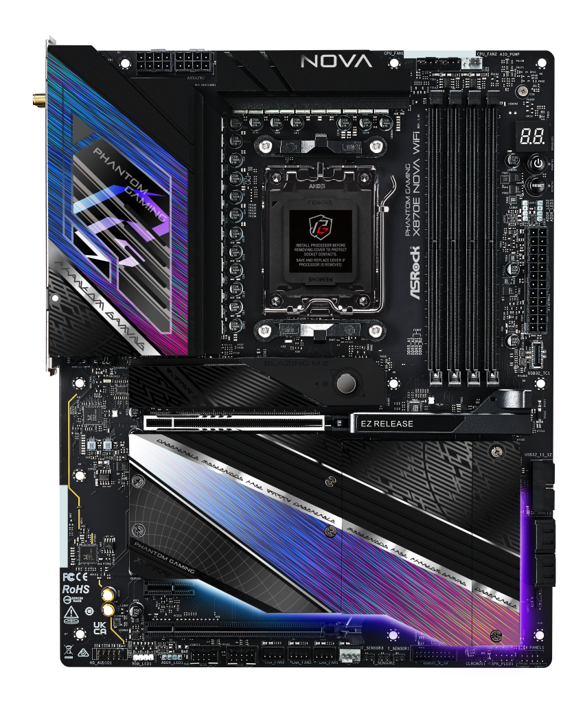 ASRock X870E Nova WiFi motherboard, socket AM5, AMD X870E, ATX, DDR5