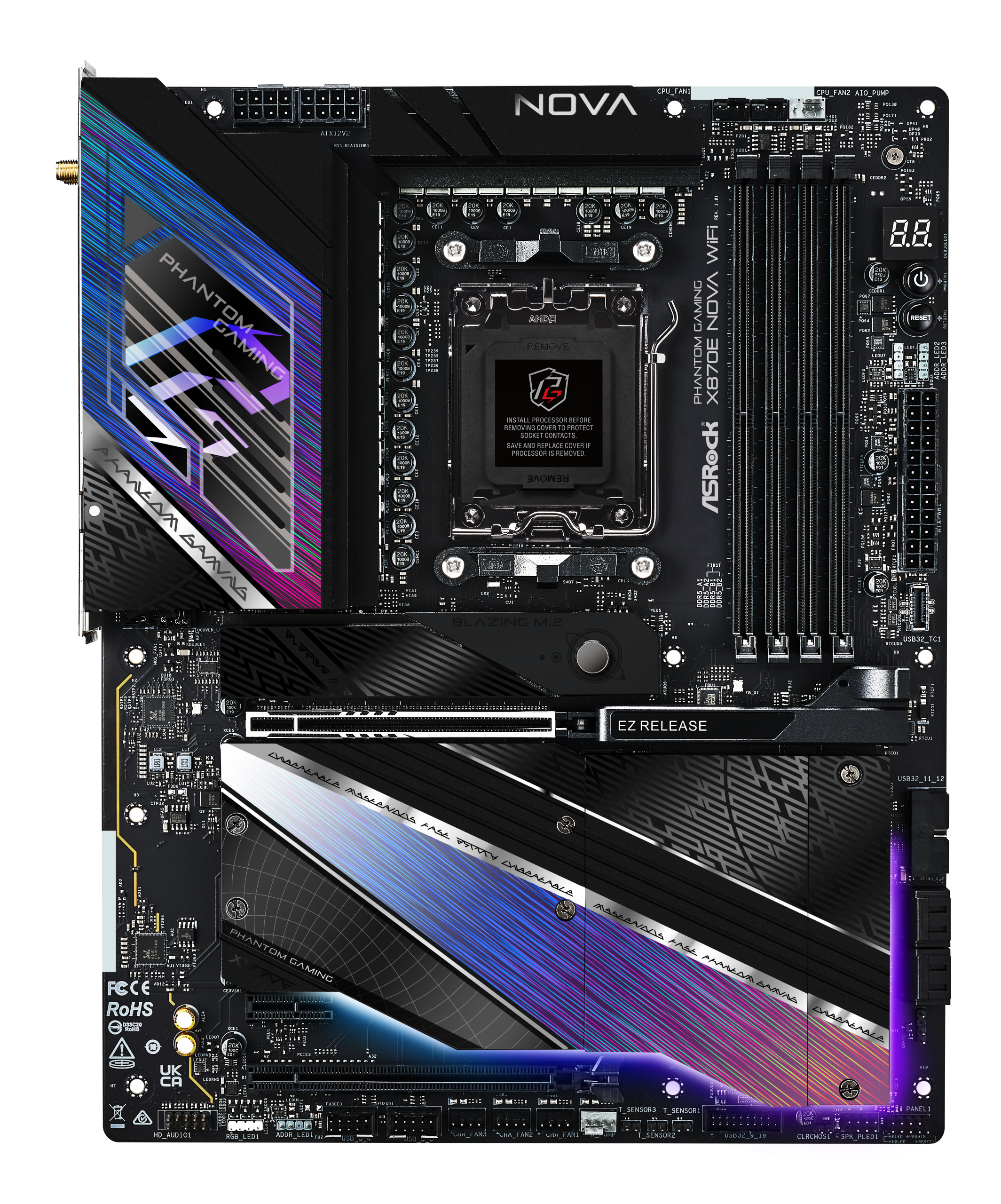 ASRock X870E Nova WiFi motherboard, socket AM5, AMD X870E, ATX, DDR5