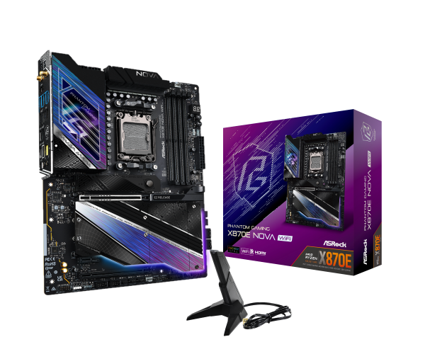 ASRock X870E Nova WiFi motherboard, socket AM5, AMD X870E, ATX, DDR5