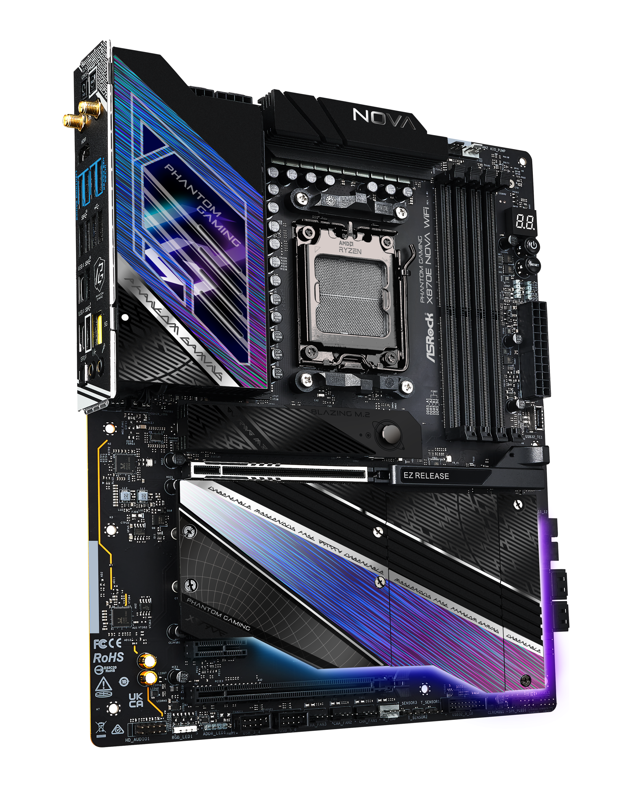 ASRock X870E Nova WiFi motherboard, socket AM5, AMD X870E, ATX, DDR5