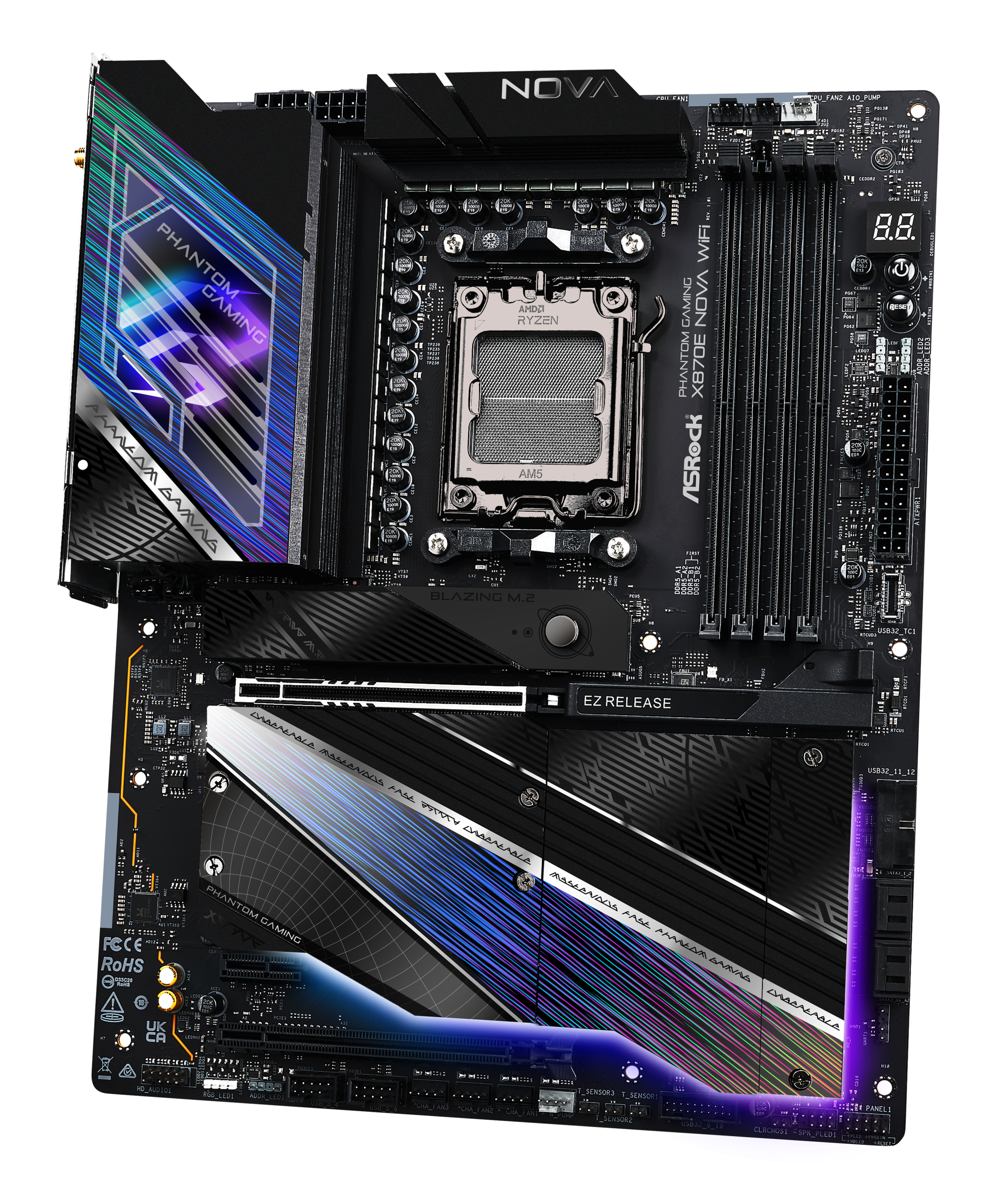 ASRock X870E Nova WiFi motherboard, socket AM5, AMD X870E, ATX, DDR5