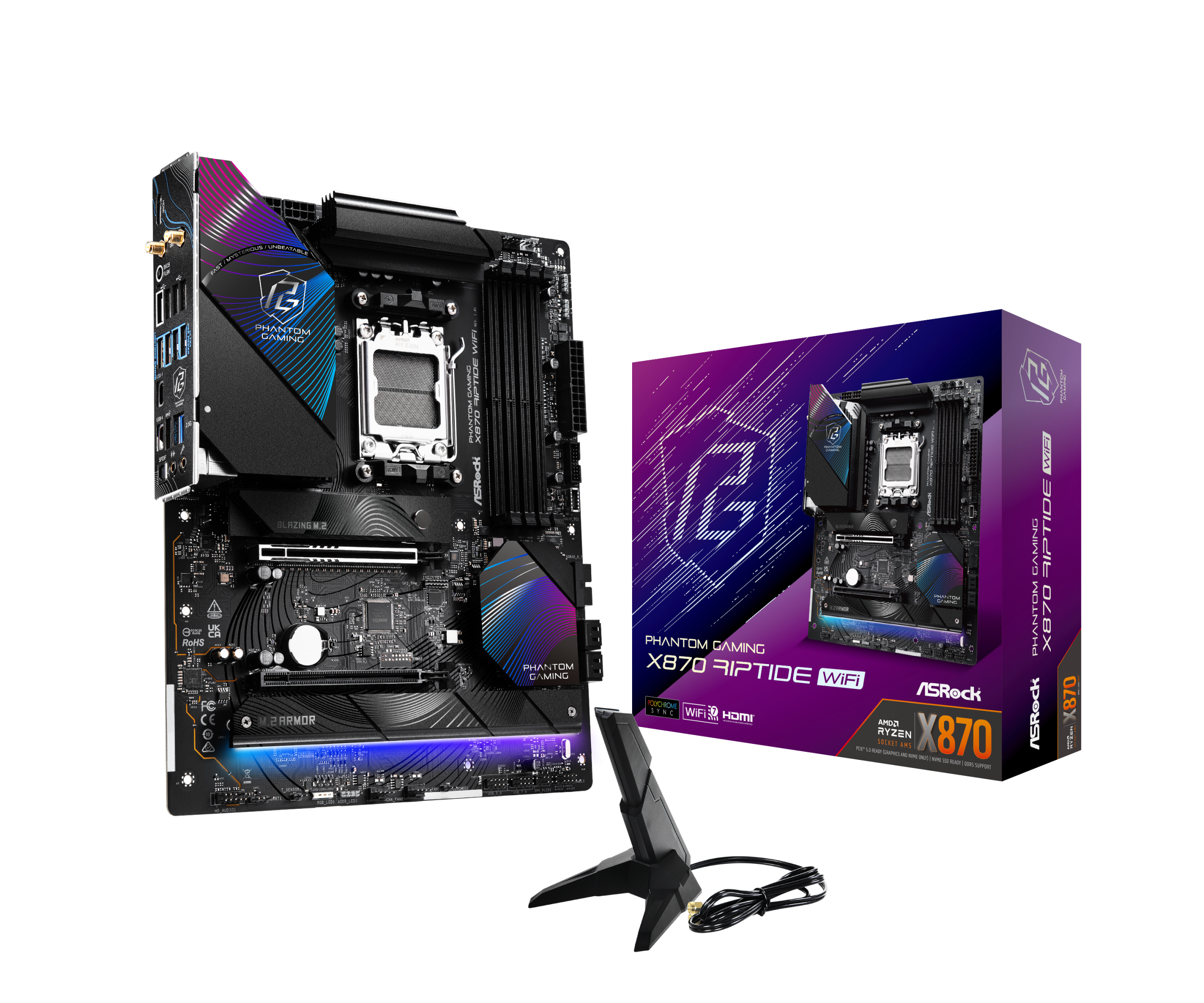 ASRock X870 Riptide WiFi motherboard, socket AM5, AMD X870, ATX, DDR5