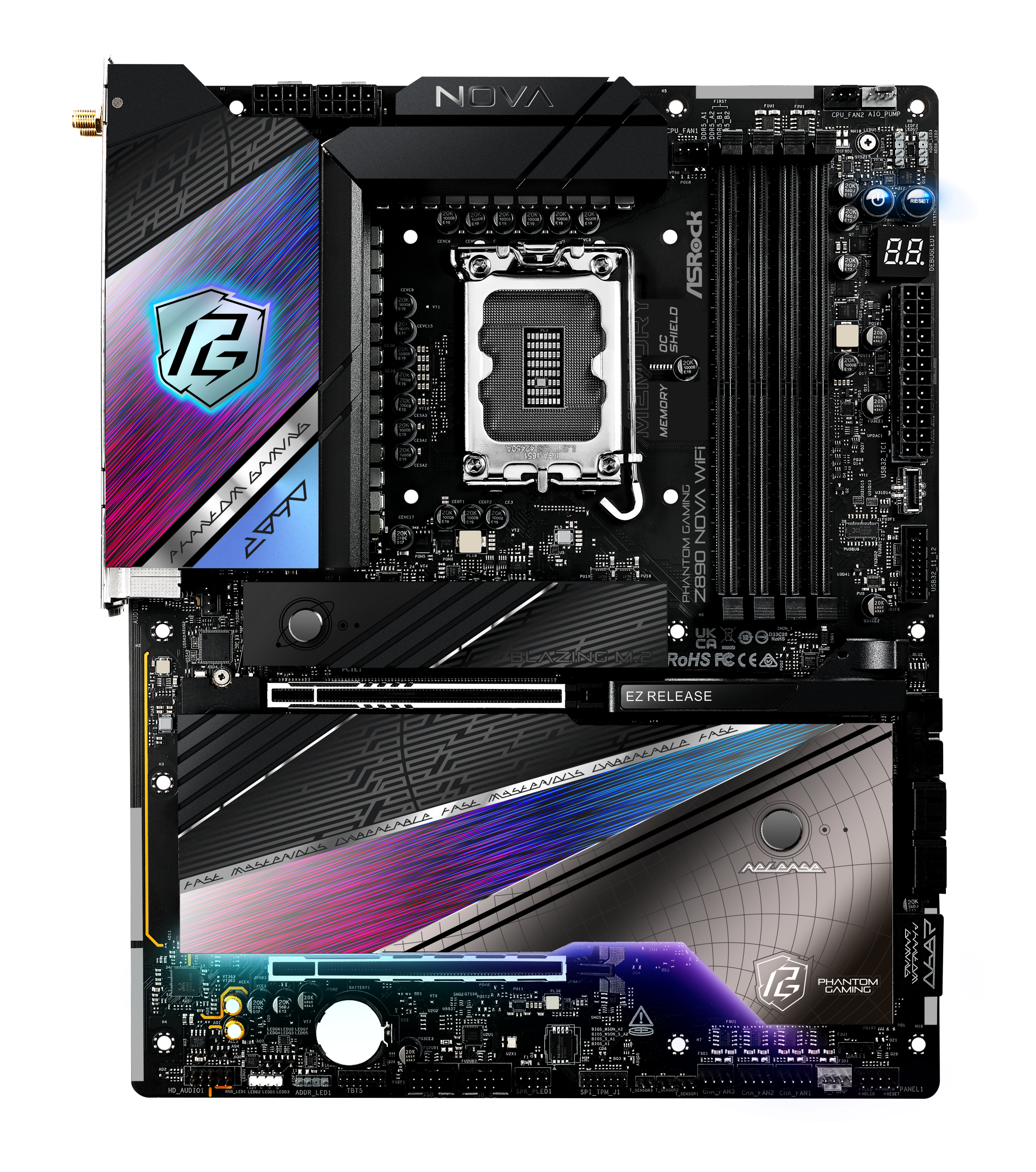 ASRock Z890 Nova WiFi motherboard, socket LGA 1851, Intel Z890, ATX, DDR5