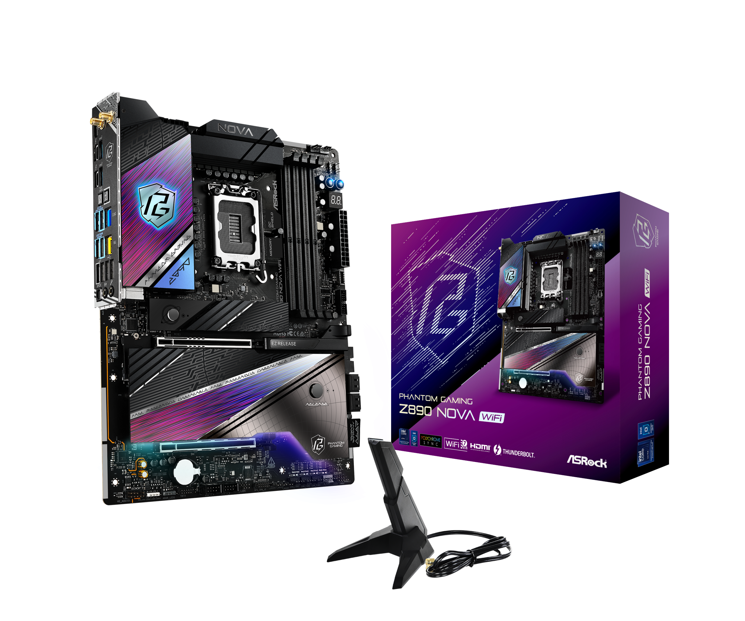 ASRock Z890 Nova WiFi motherboard, socket LGA 1851, Intel Z890, ATX, DDR5