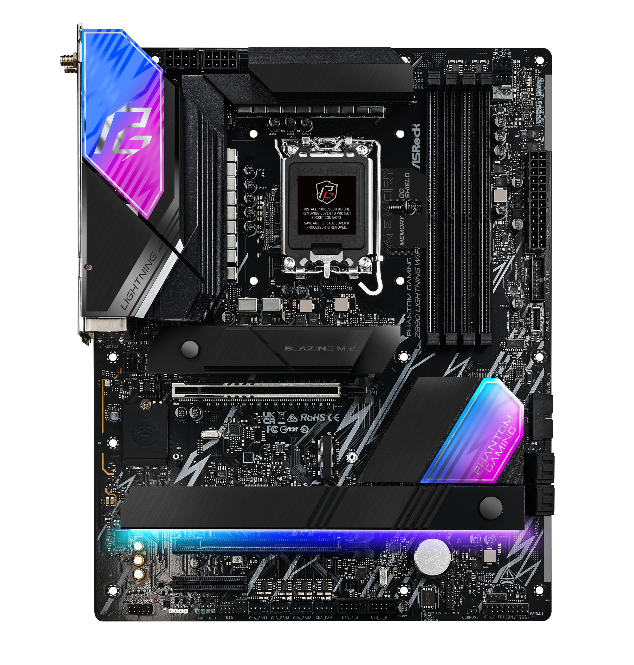 ASRock Z890 Lightning WiFi motherboard, socket LGA 1851, Intel Z890, ATX, DDR5