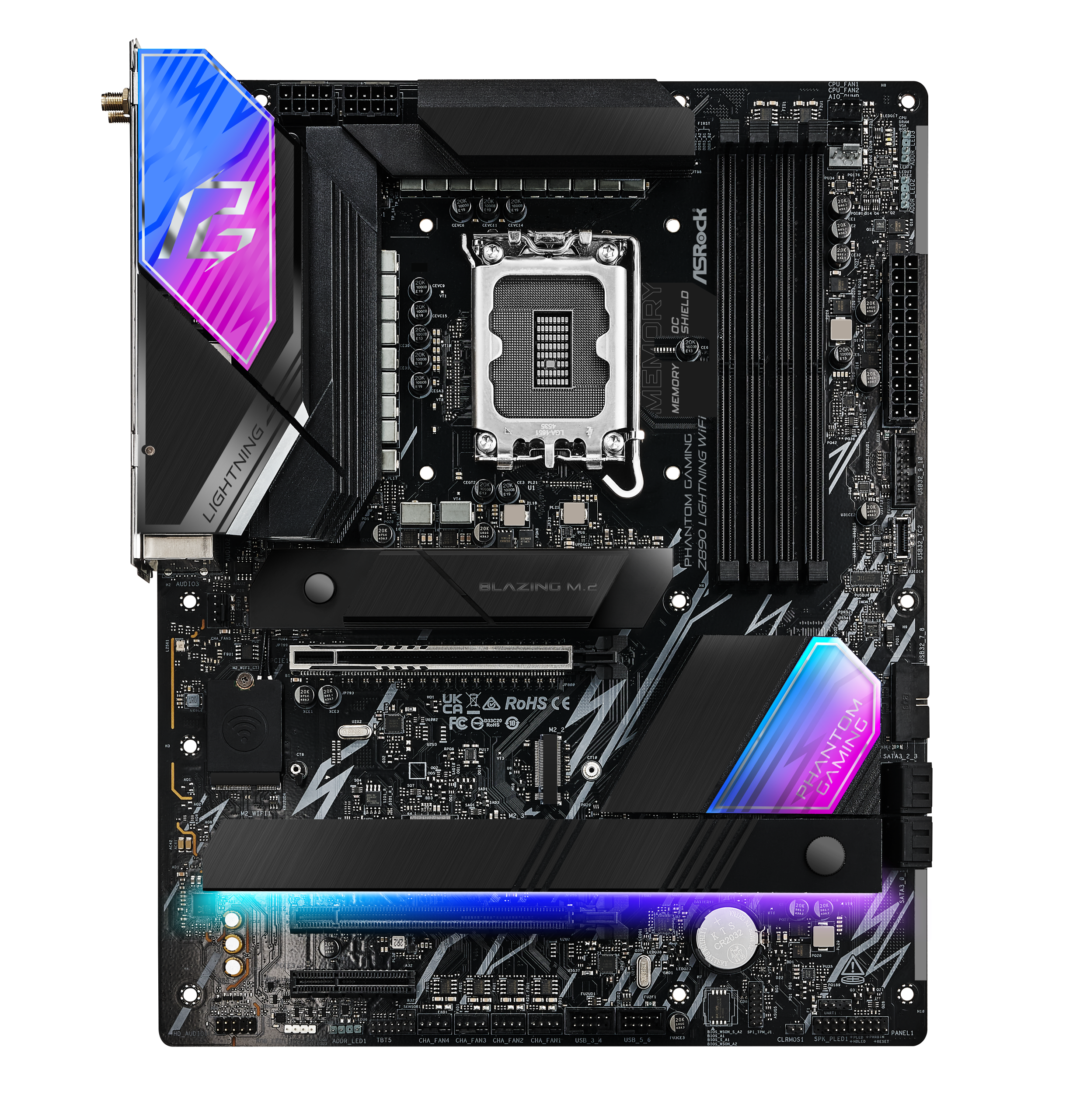 ASRock Z890 Lightning WiFi motherboard, socket LGA 1851, Intel Z890, ATX, DDR5