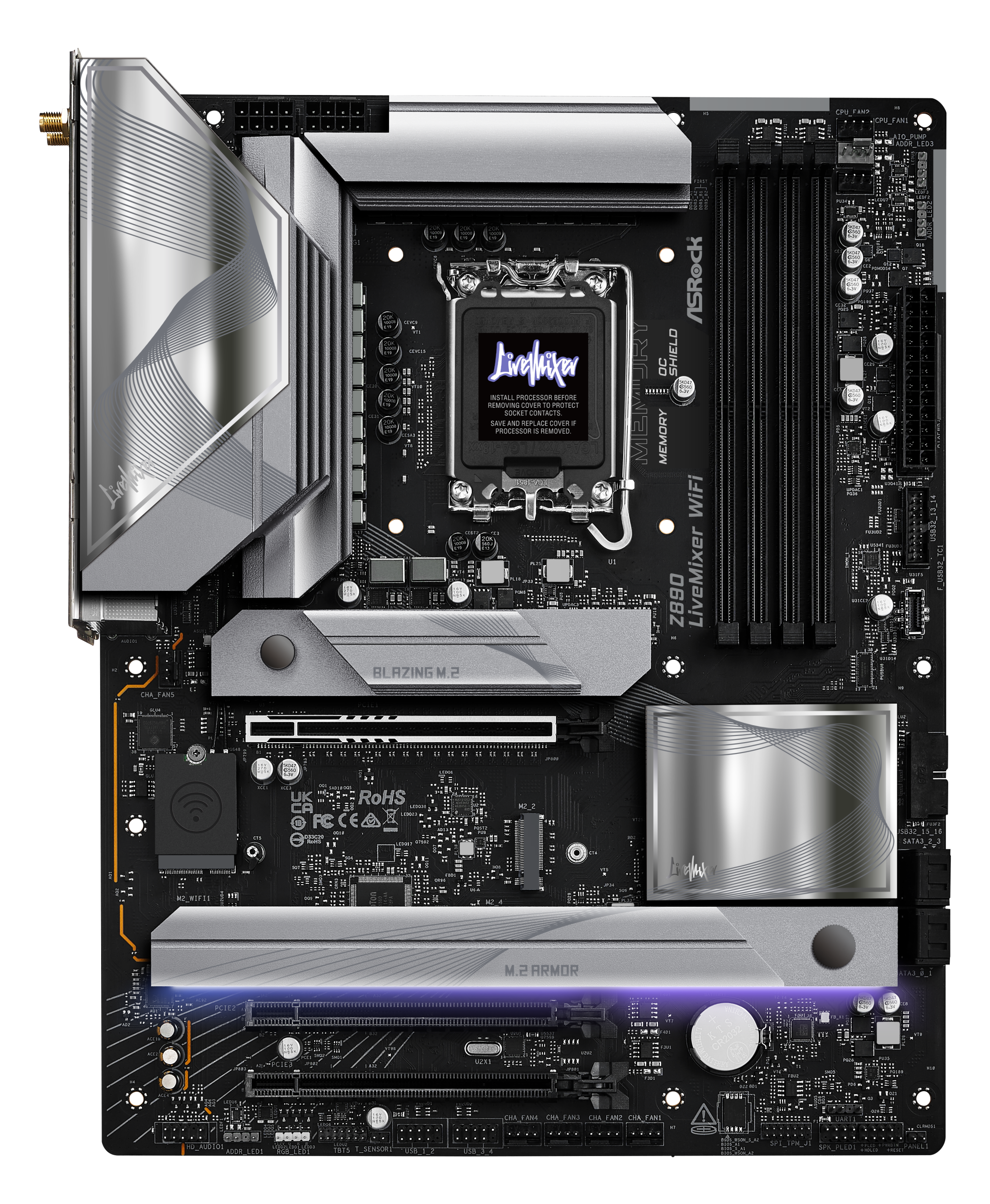 ASRock Z890 LiveMixer WiFi, Intel Z890 motherboard, socket LGA 1851, Intel Z890, ATX, DDR5
