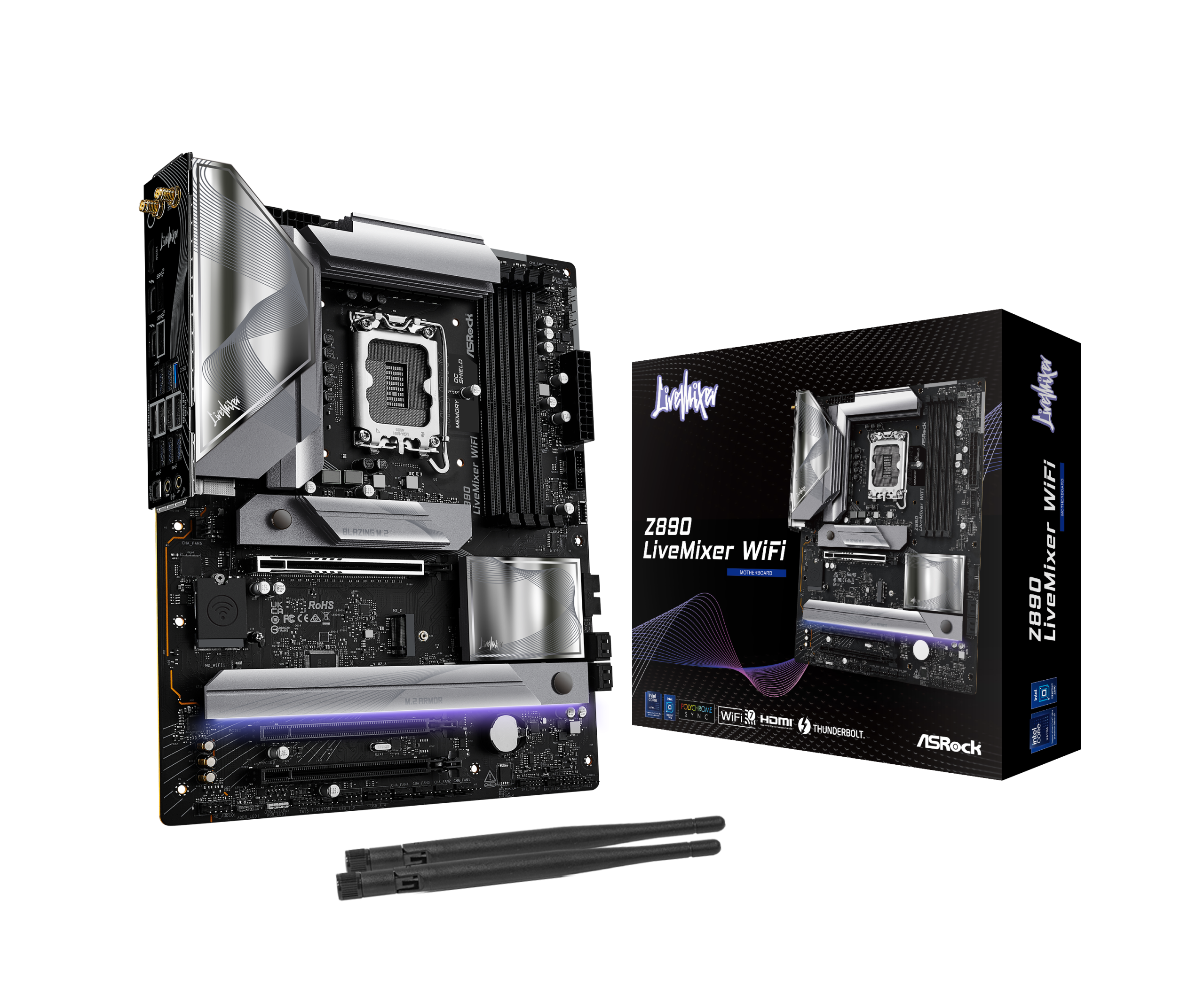 ASRock Z890 LiveMixer WiFi, Intel Z890 motherboard, socket LGA 1851, Intel Z890, ATX, DDR5