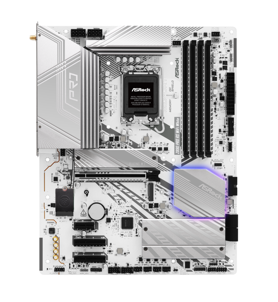 ASRock Z890 Pro RS WiFi White motherboard, socket LGA 1851, Intel Z890, ATX, DDR5