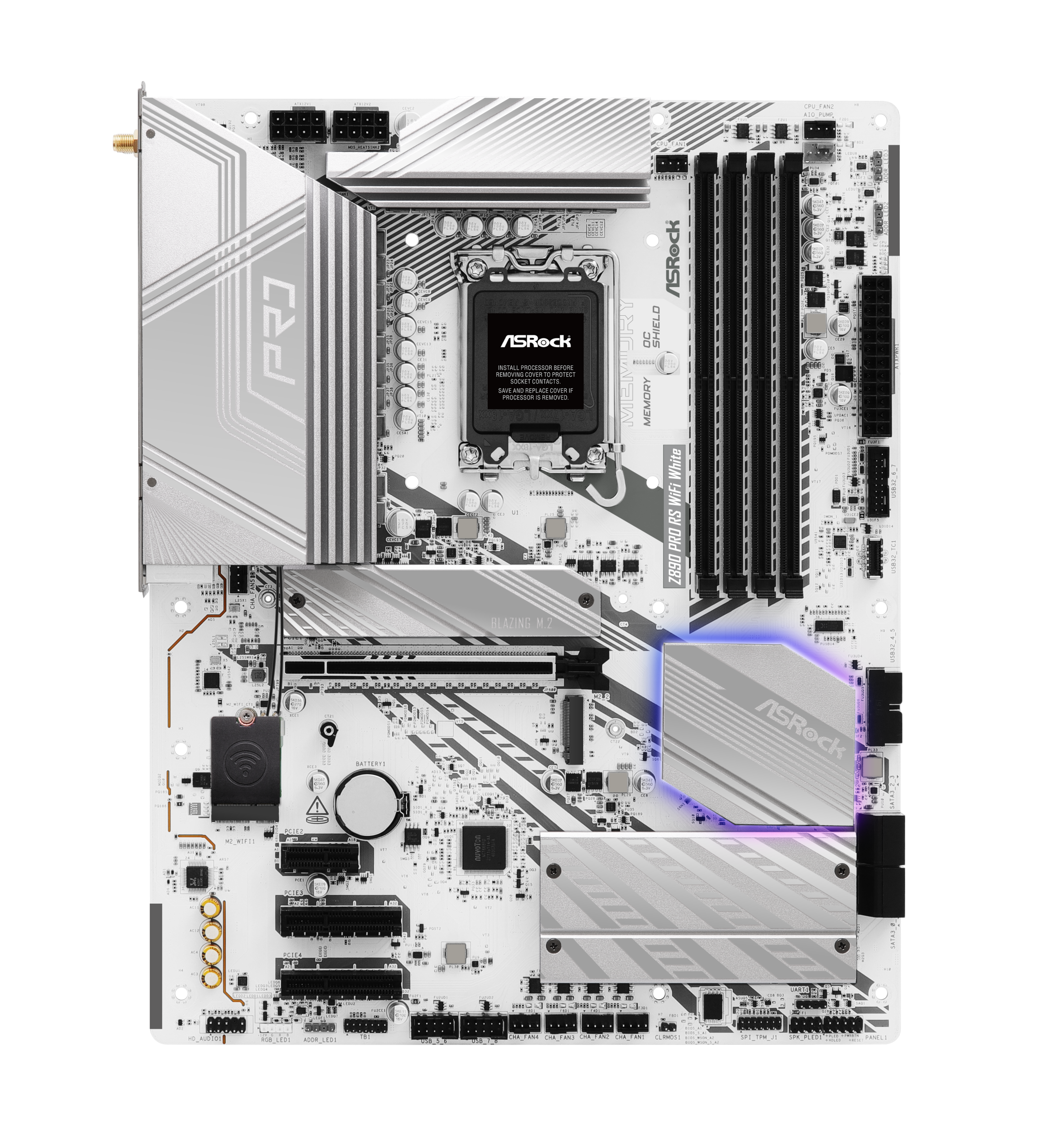 ASRock Z890 Pro RS WiFi White motherboard, socket LGA 1851, Intel Z890, ATX, DDR5
