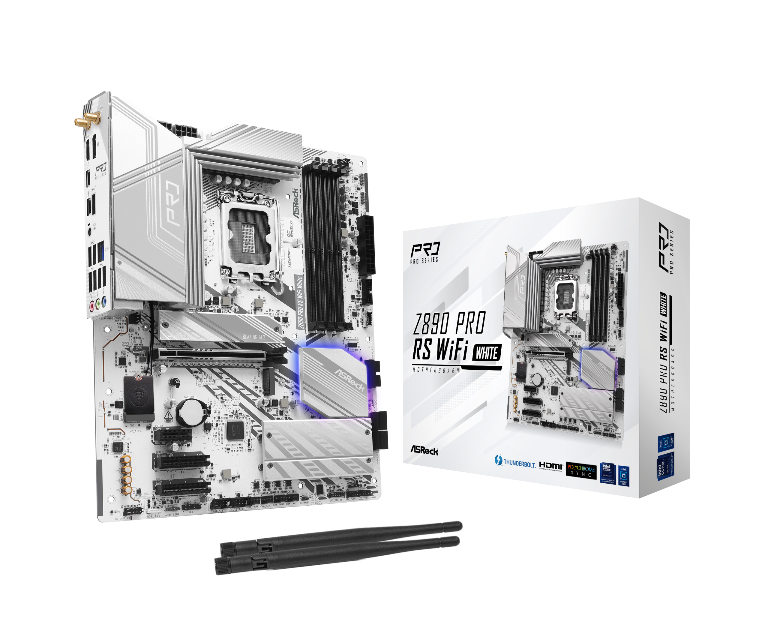 ASRock Z890 Pro RS WiFi White motherboard, socket LGA 1851, Intel Z890, ATX, DDR5