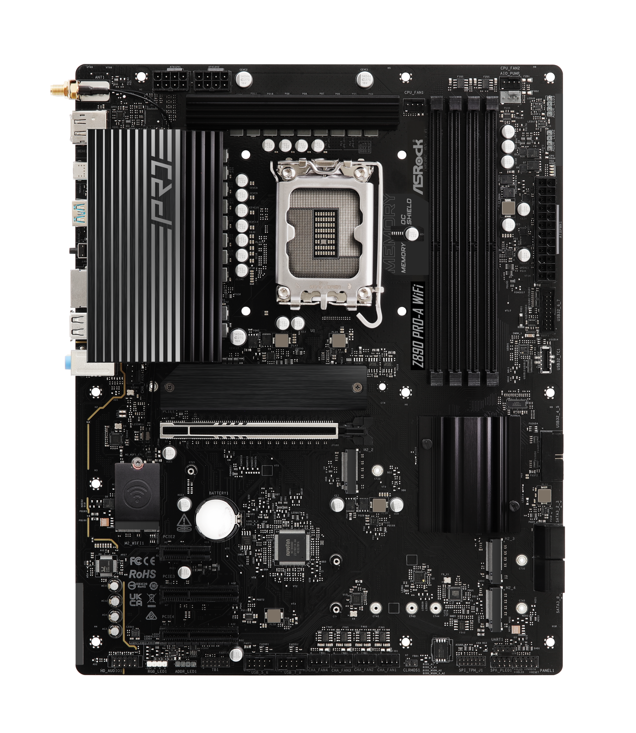 ASRock Z890 Pro-A WiFi, Intel Z890 motherboard, socket LGA 1851, Intel Z890, ATX, DDR5