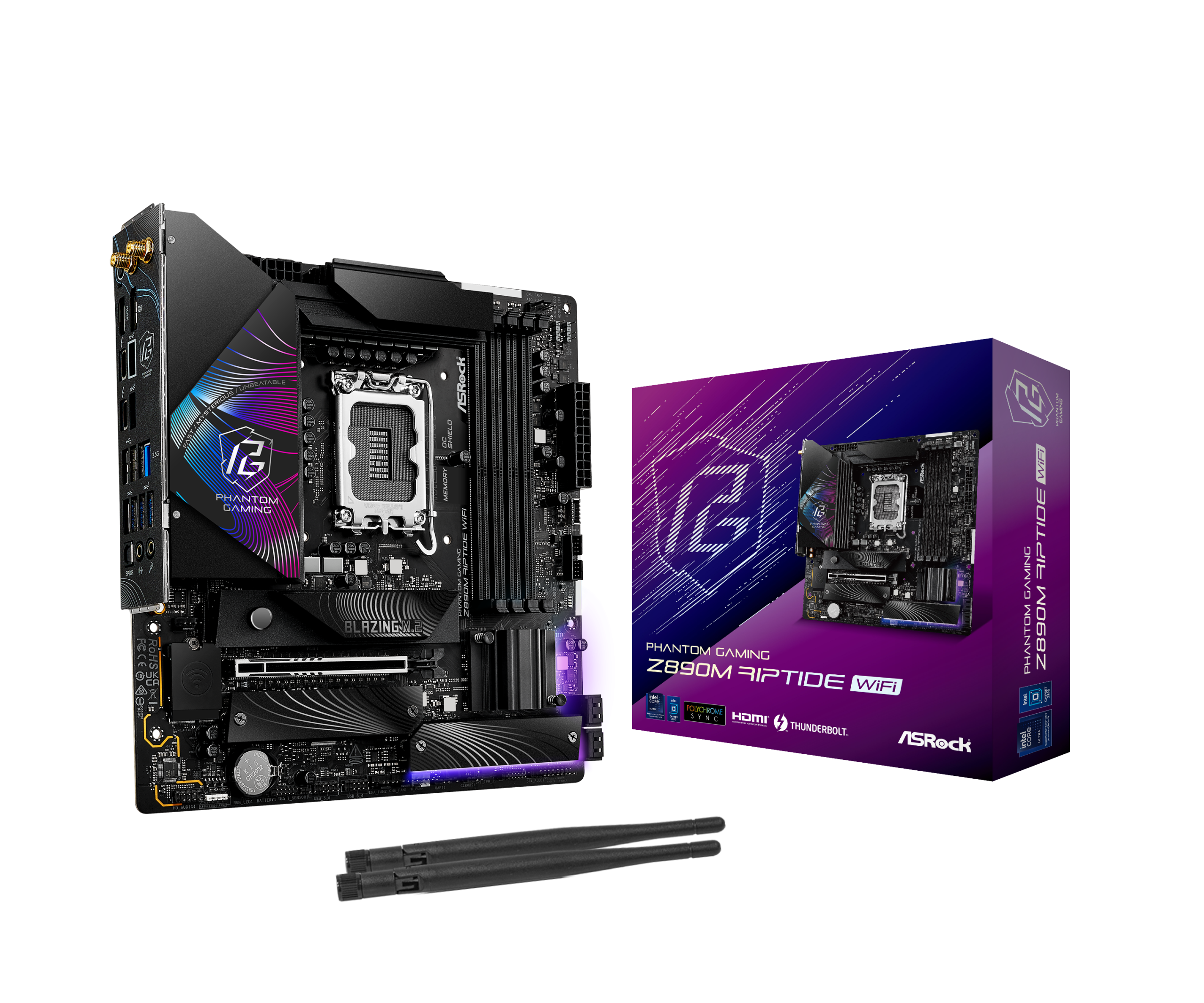 ASRock Z890M RIPTIDE WiFi motherboard, socket LGA 1851, Intel Z890, Micro-ATX, DDR5 : image 1