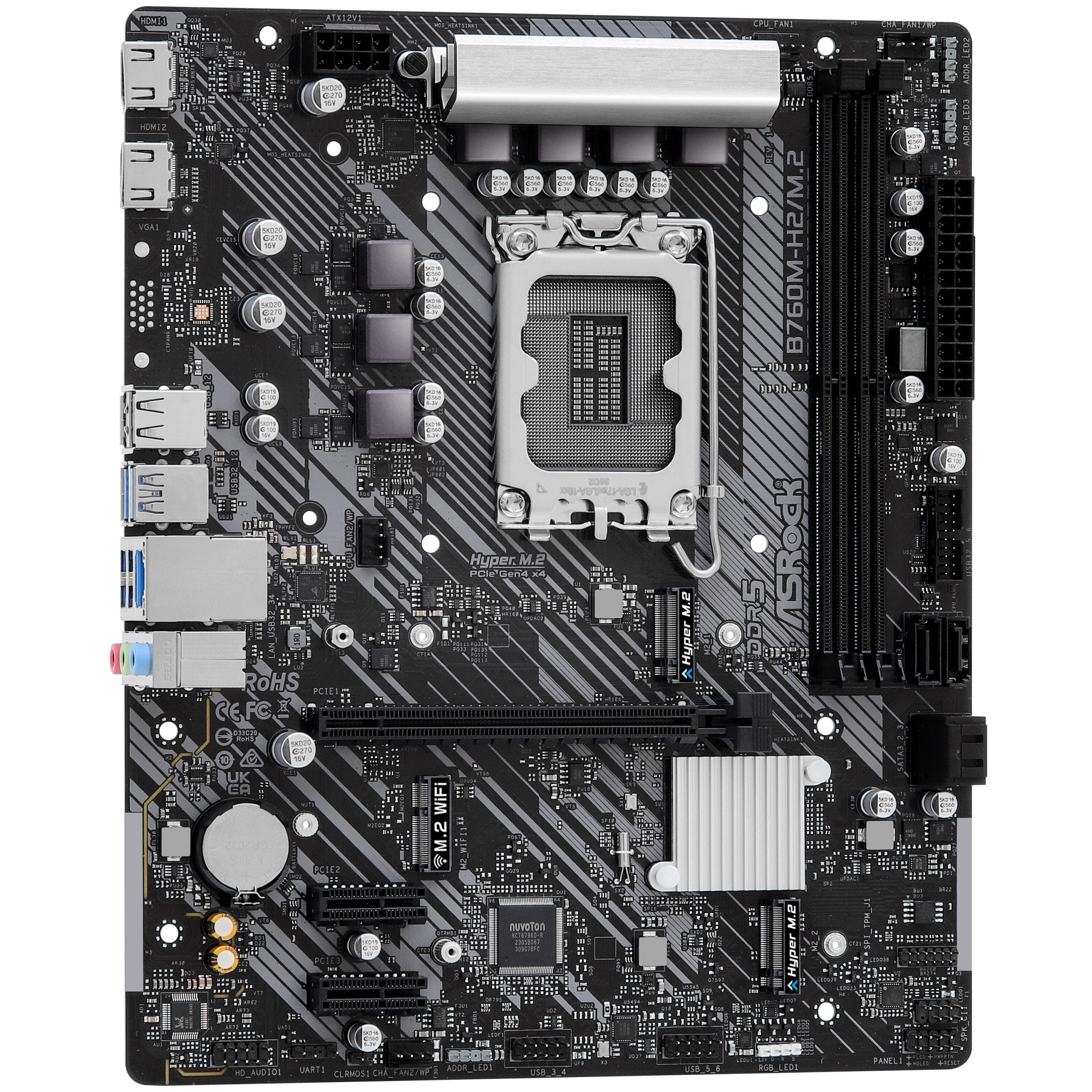 ASRock B760M-H2/M.2 motherboard, socket 1700, Intel B760, mATX, DDR5