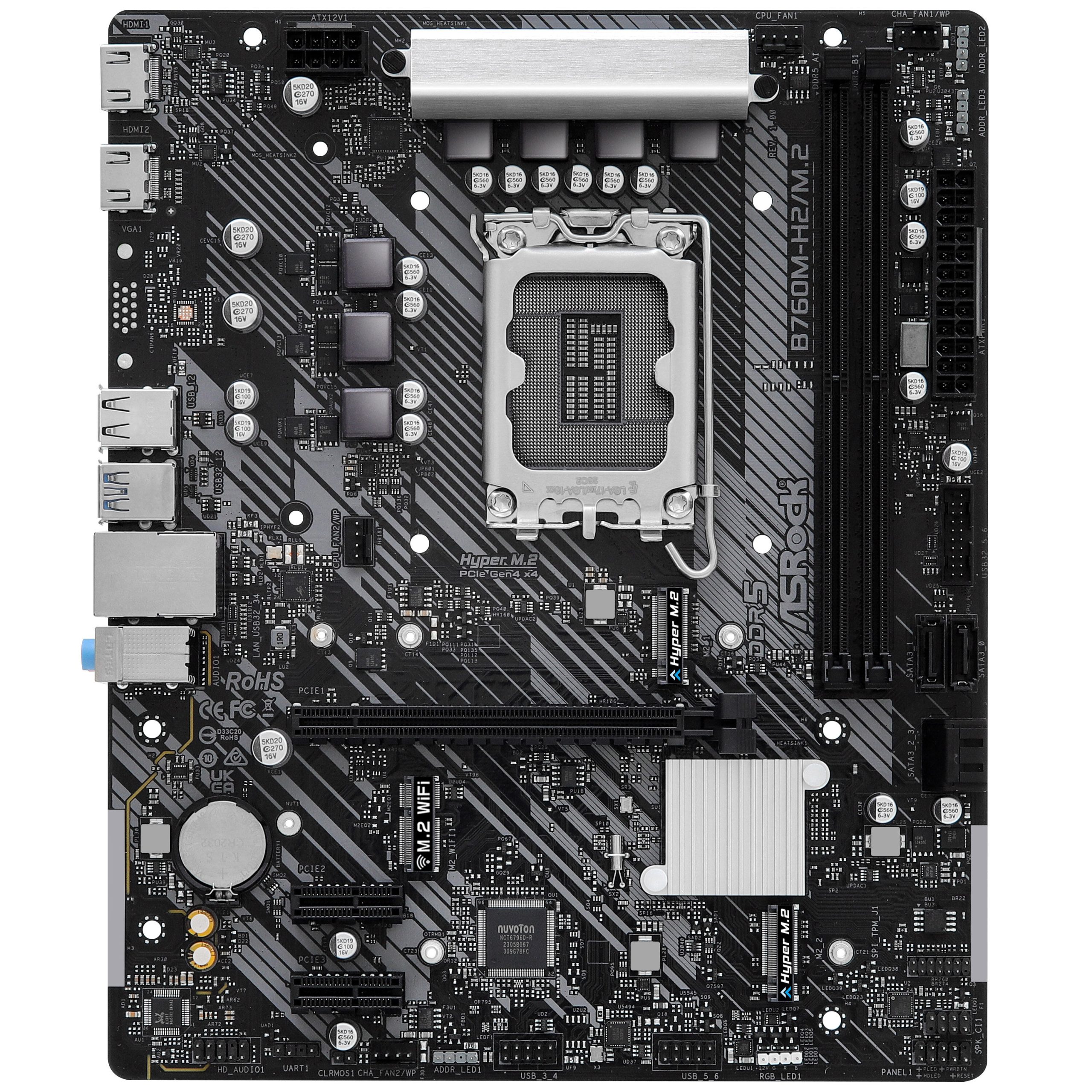ASRock B760M-H2/M.2 motherboard, socket 1700, Intel B760, mATX, DDR5