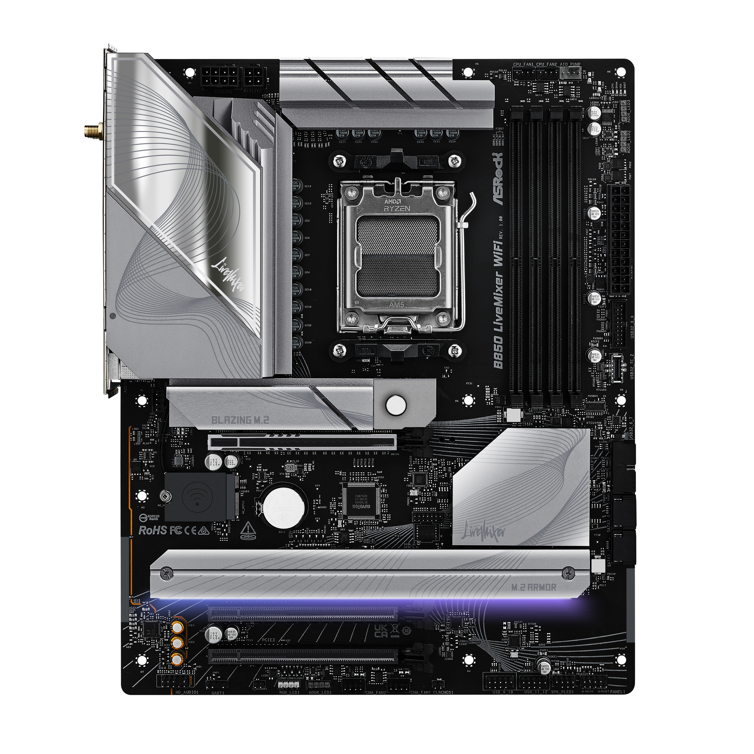 ASROCK B850 LiveMixer WiFi motherboard, socket AM5, AMD B850, ATX, DDR5 : image 4