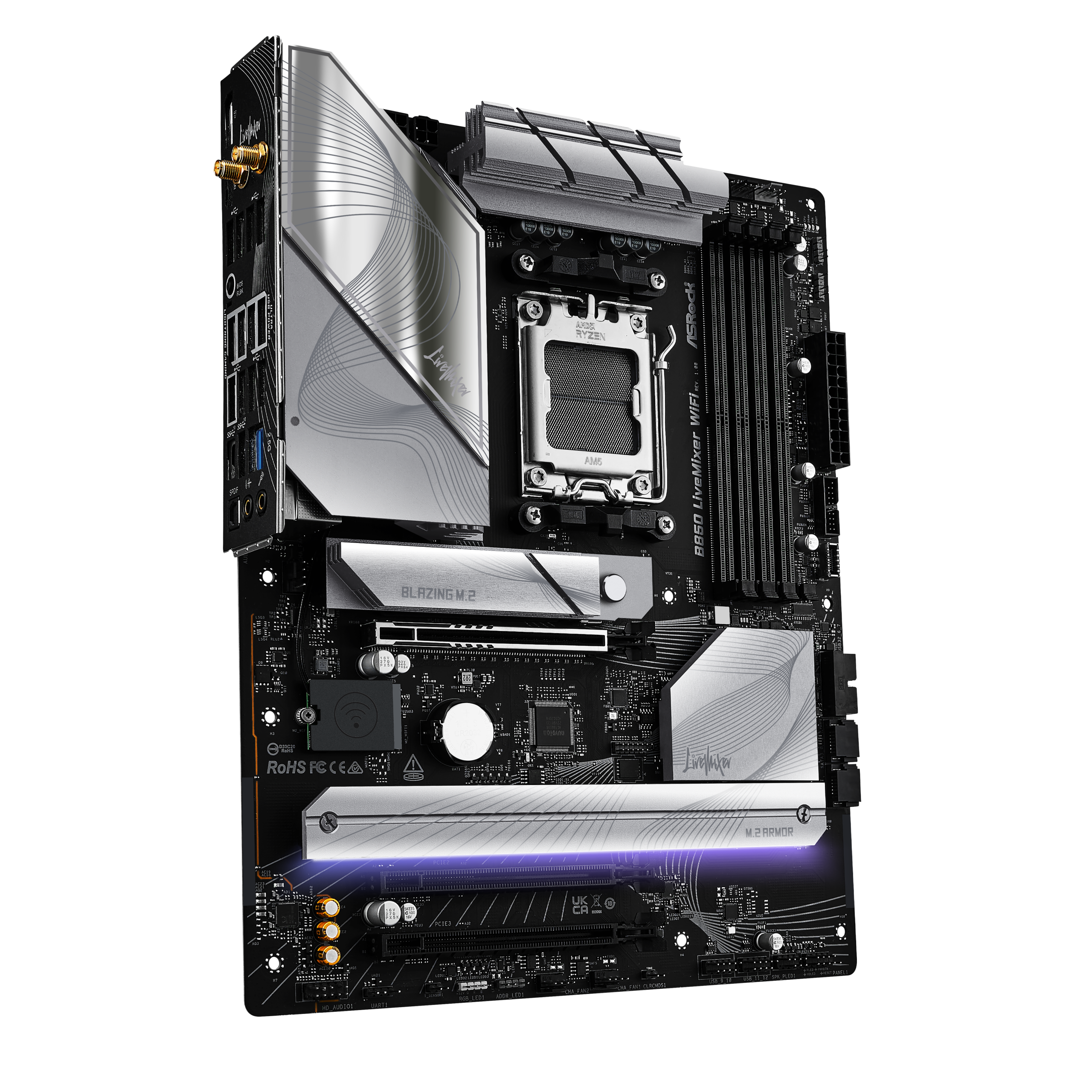 ASROCK B850 LiveMixer WiFi motherboard, socket AM5, AMD B850, ATX, DDR5 : image 2