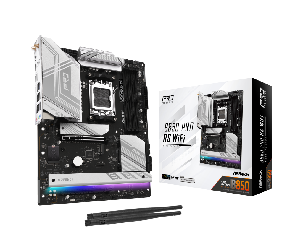 ASROCK B850 Pro RS WiFi motherboard, socket AM5, AMD B850, ATX, DDR5 : image 1