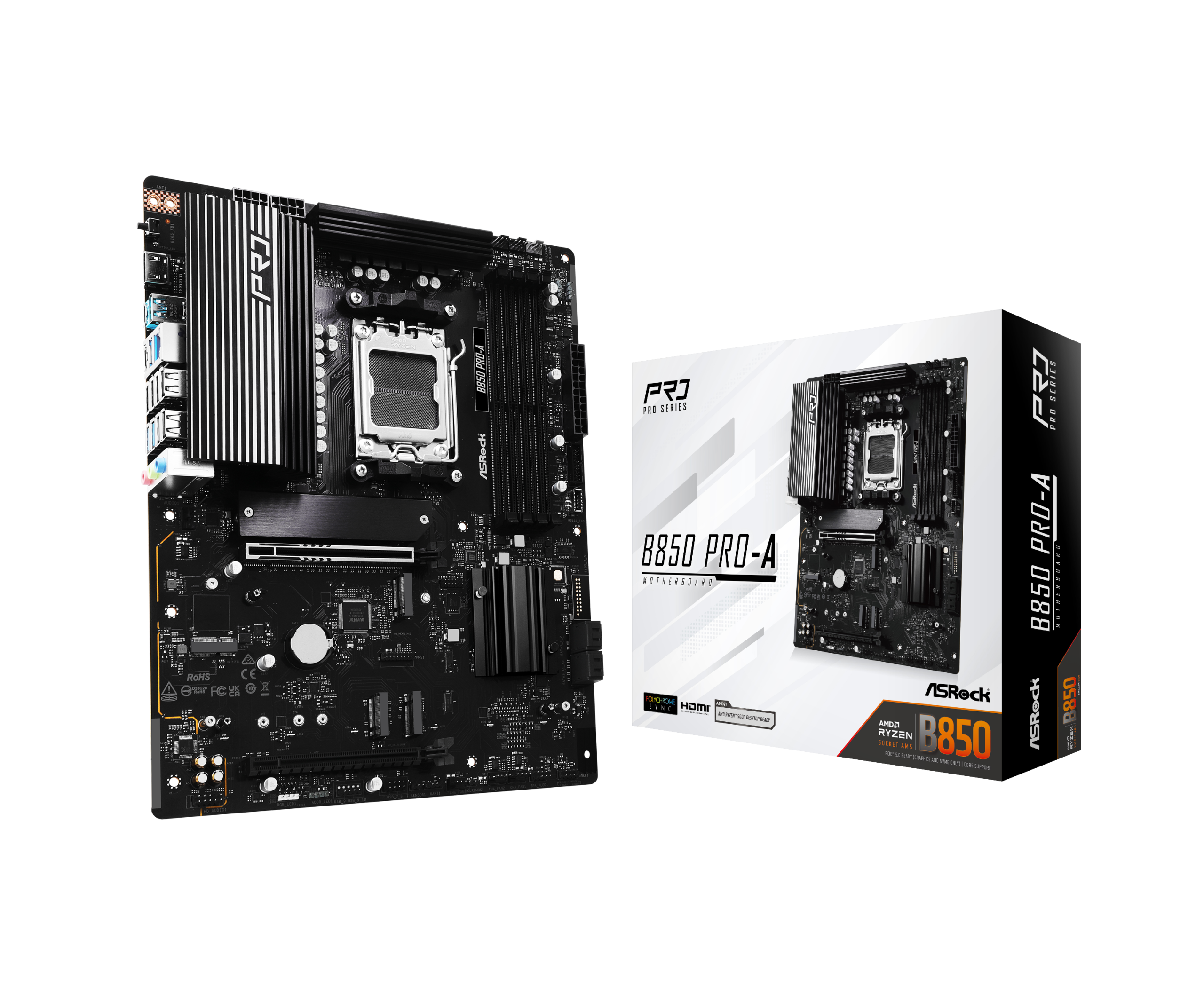 ASROCK B850 Pro-A motherboard, socket AM5, AMD B850, ATX, DDR5 : image 1