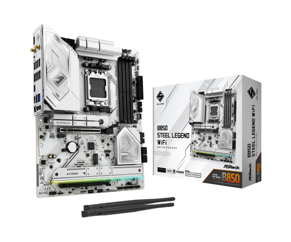 ASROCK B850 Steel Legend WiFi motherboard, socket AM5, AMD B850, ATX, DDR5