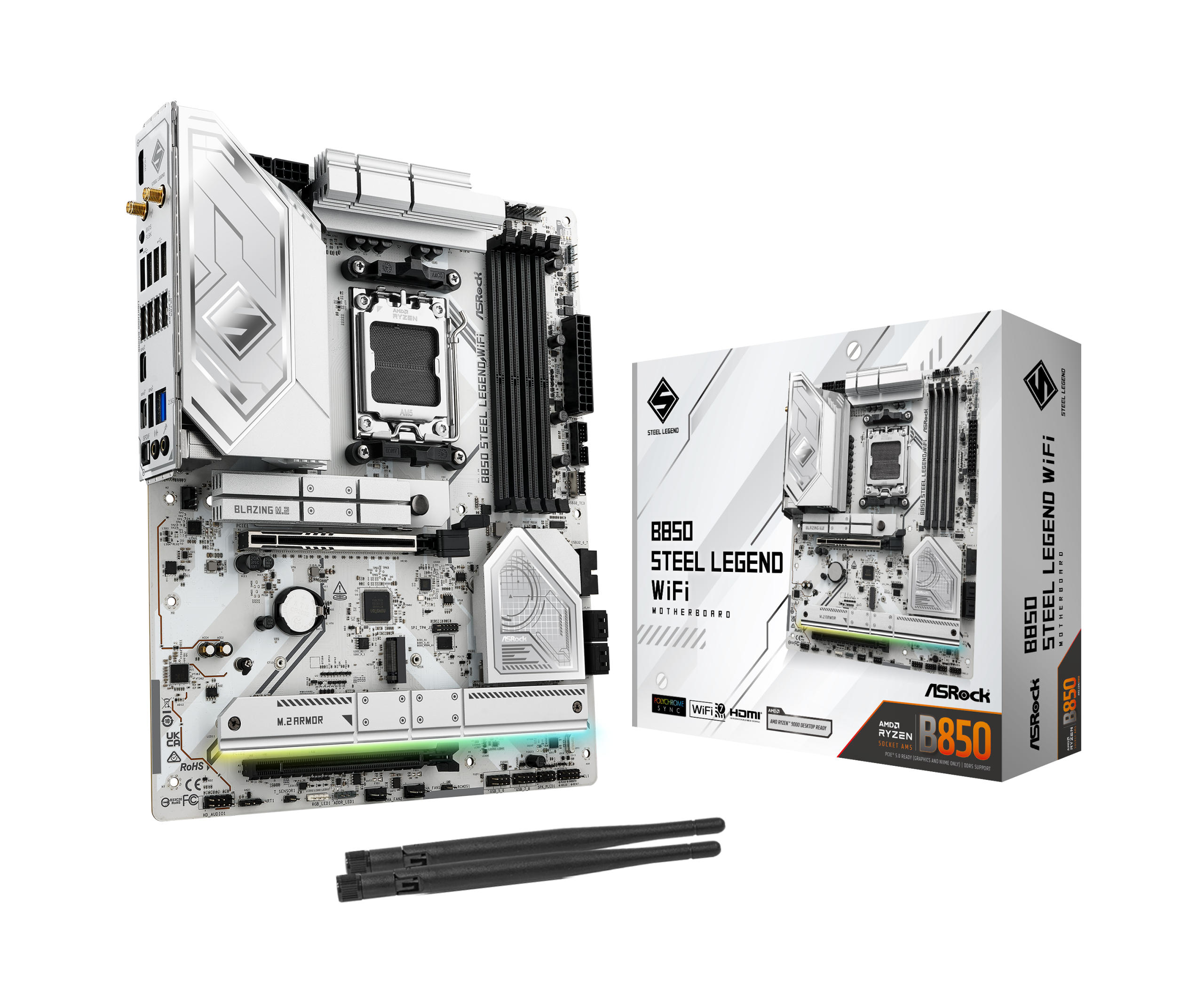 ASROCK B850 Steel Legend WiFi motherboard, socket AM5, AMD B850, ATX, DDR5 : image 1