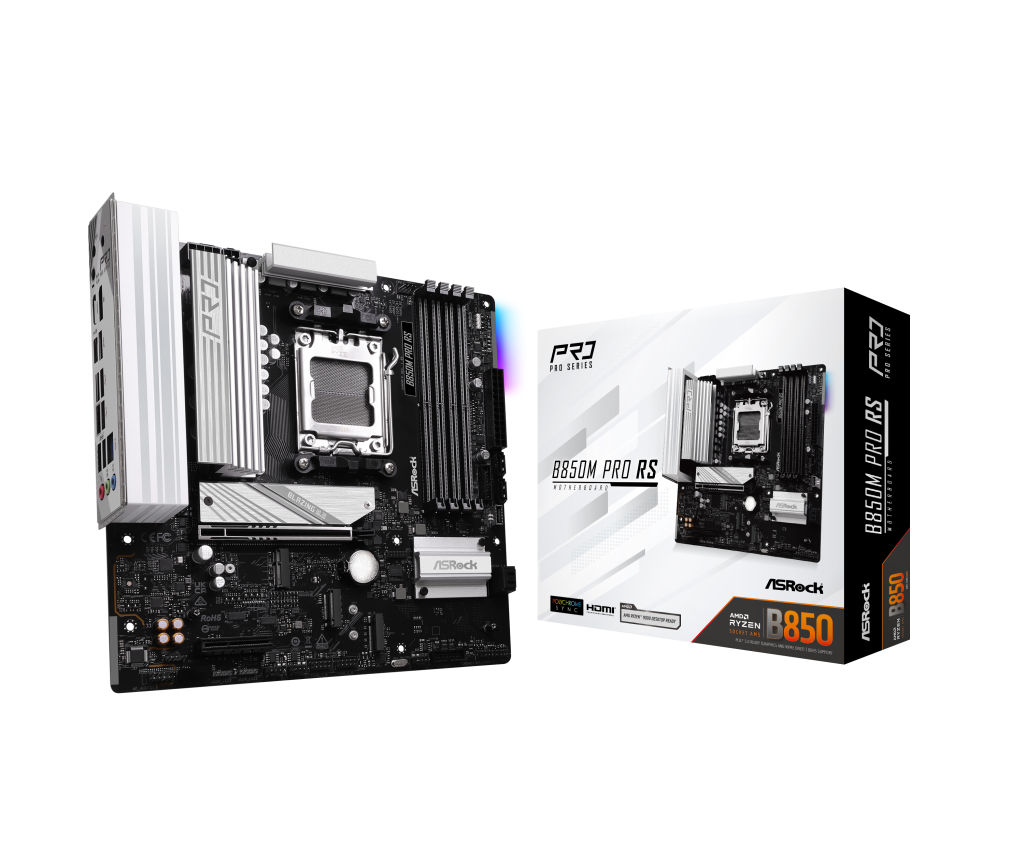 ASROCK B850M Pro RS motherboard, socket AM5, AMD B850, Micro-ATX, DDR5