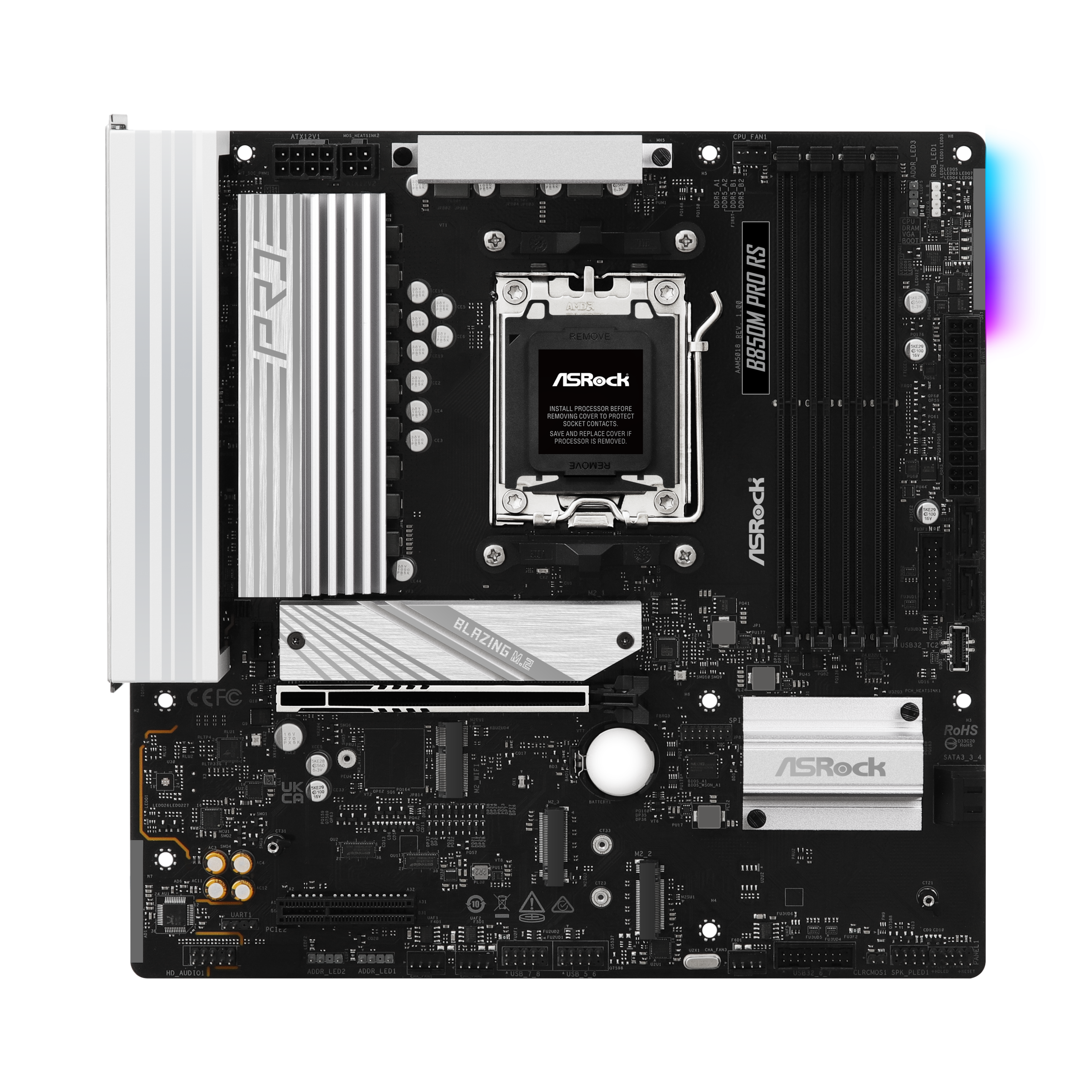 ASROCK B850M Pro RS motherboard, socket AM5, AMD B850, Micro-ATX, DDR5