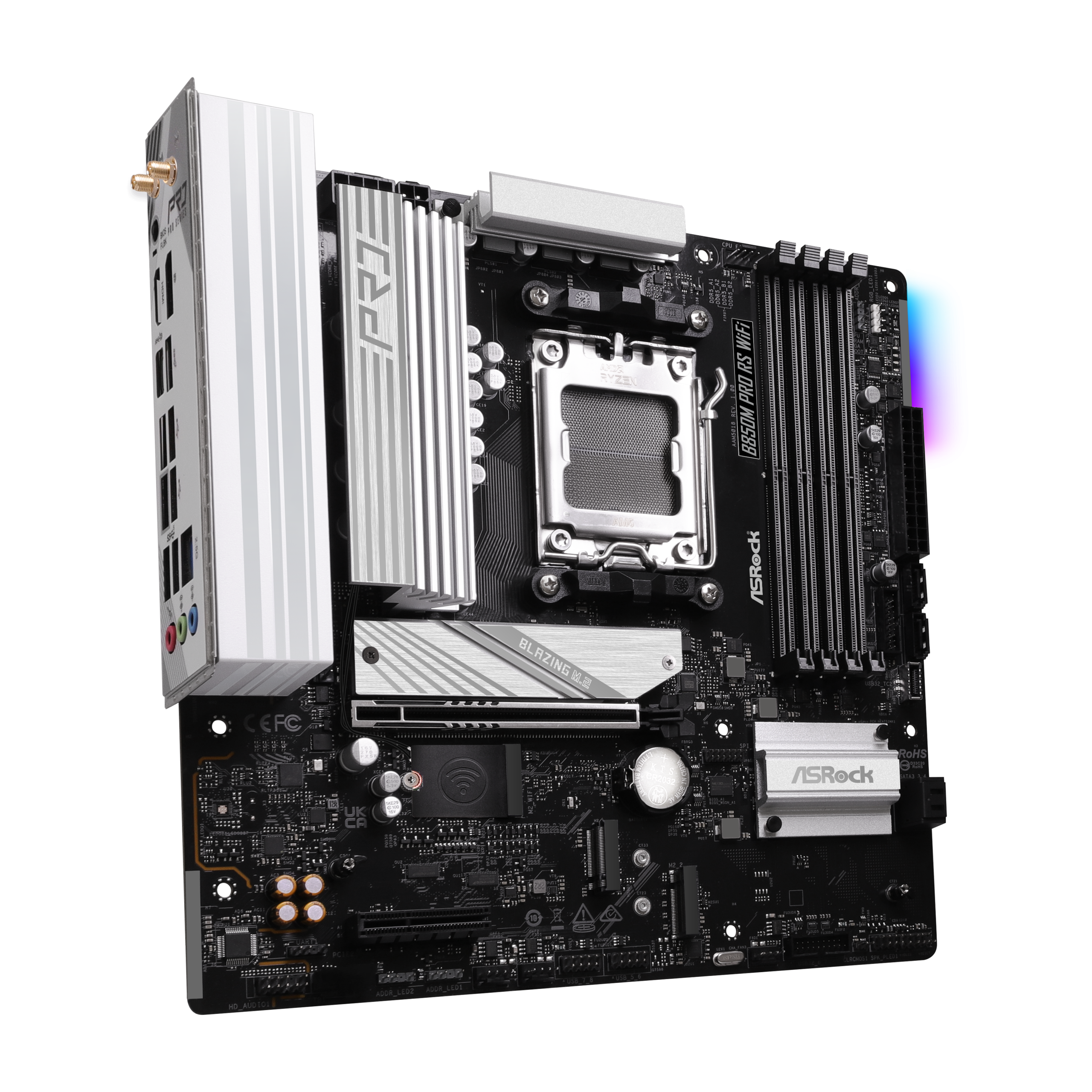 ASROCK B850M Pro RS WiFi motherboard, socket AM5, AMD B850, Micro-ATX, DDR5