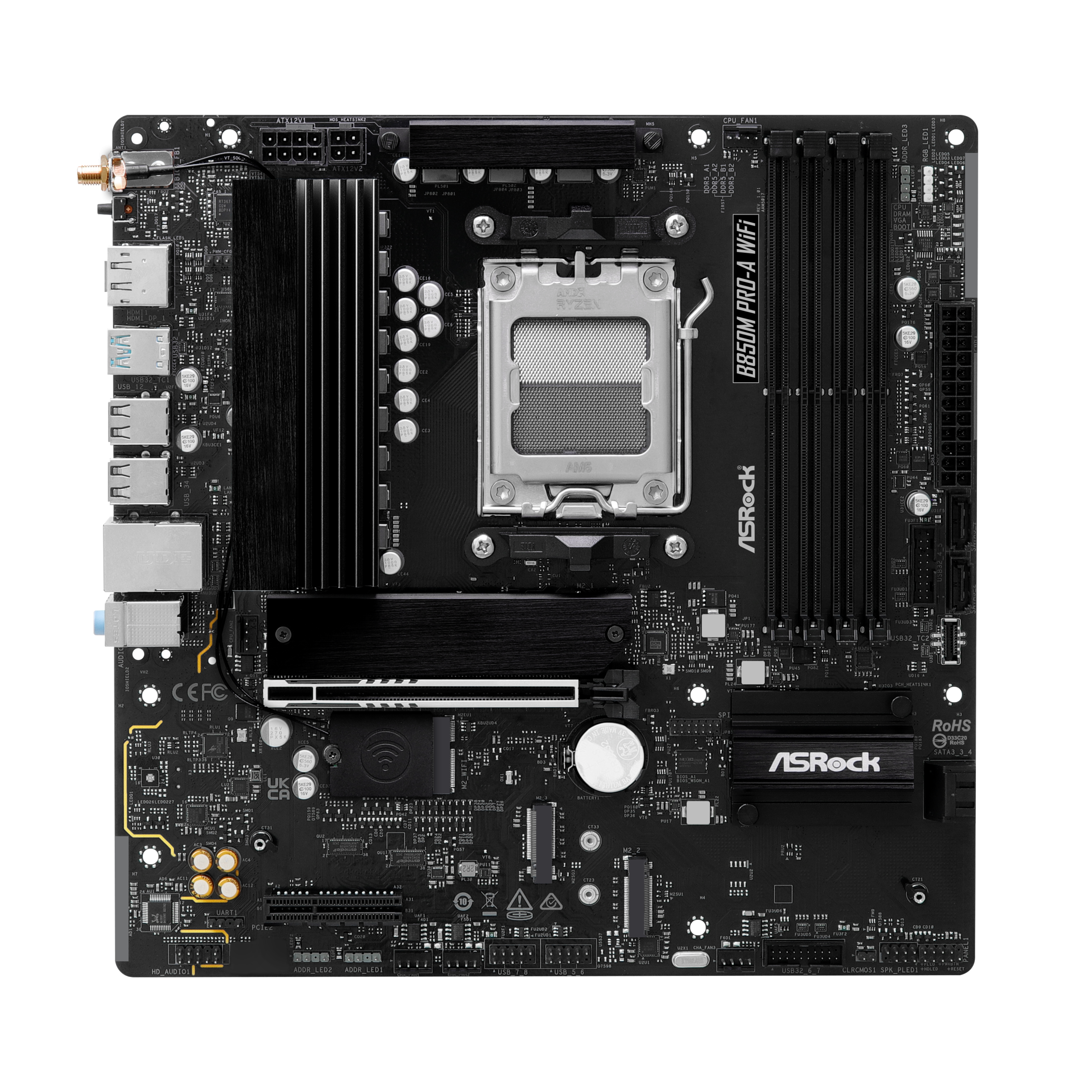 ASROCK B850M Pro-A WiFi motherboard, socket AM5, AMD B850, Micro-ATX, DDR5 : image 3