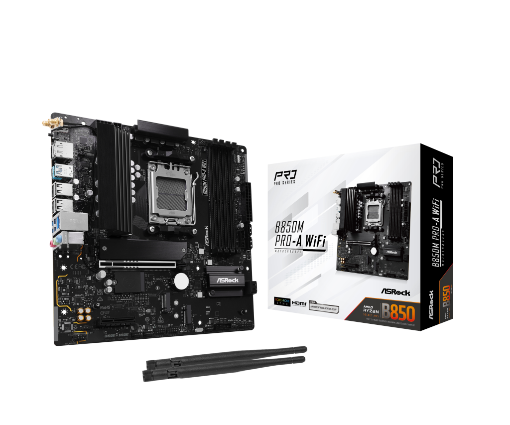 ASROCK B850M Pro-A WiFi motherboard, socket AM5, AMD B850, Micro-ATX, DDR5 : image 1