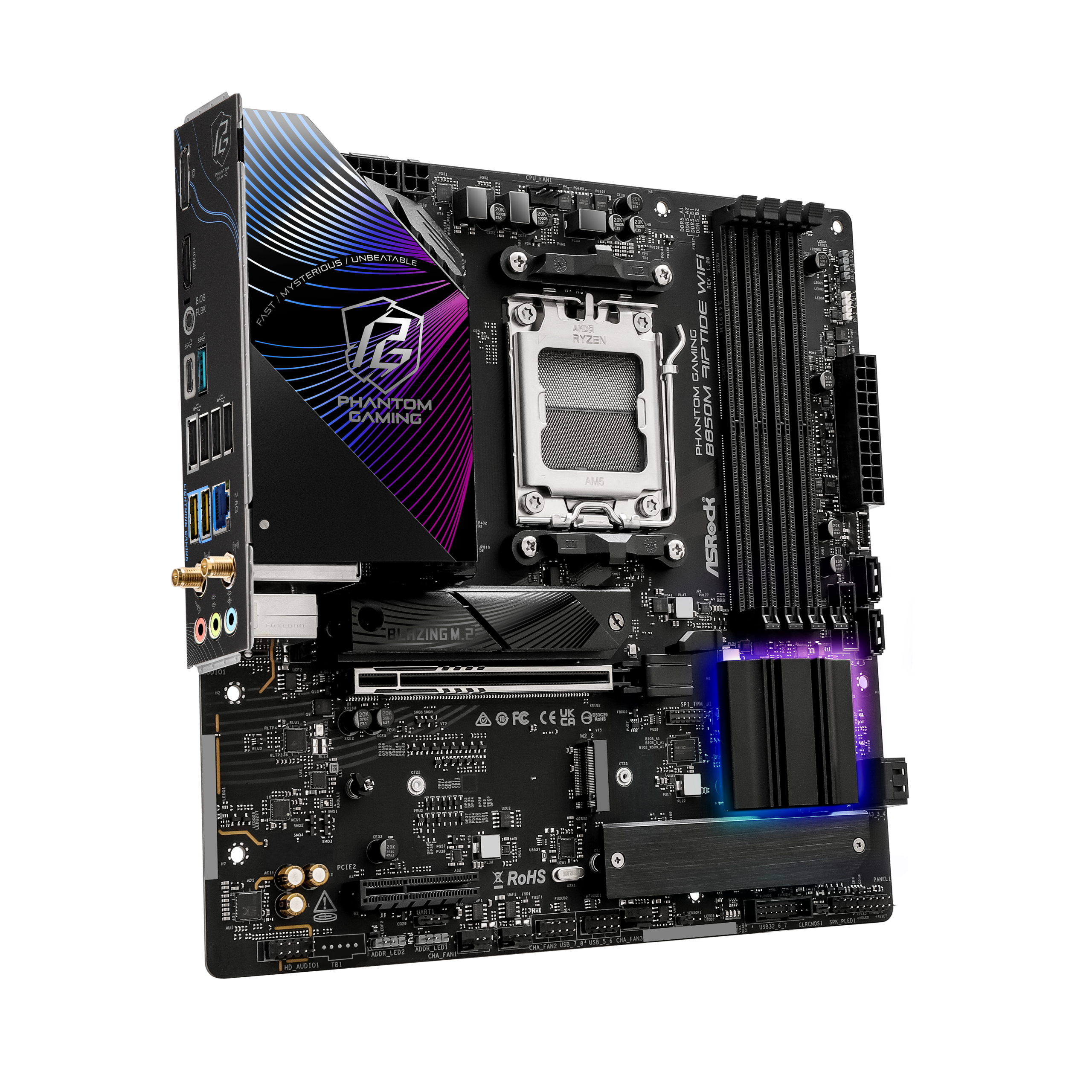 ASROCK B850M Riptide Wifi motherboard, socket AM5, AMD B850, Micro-ATX, DDR5