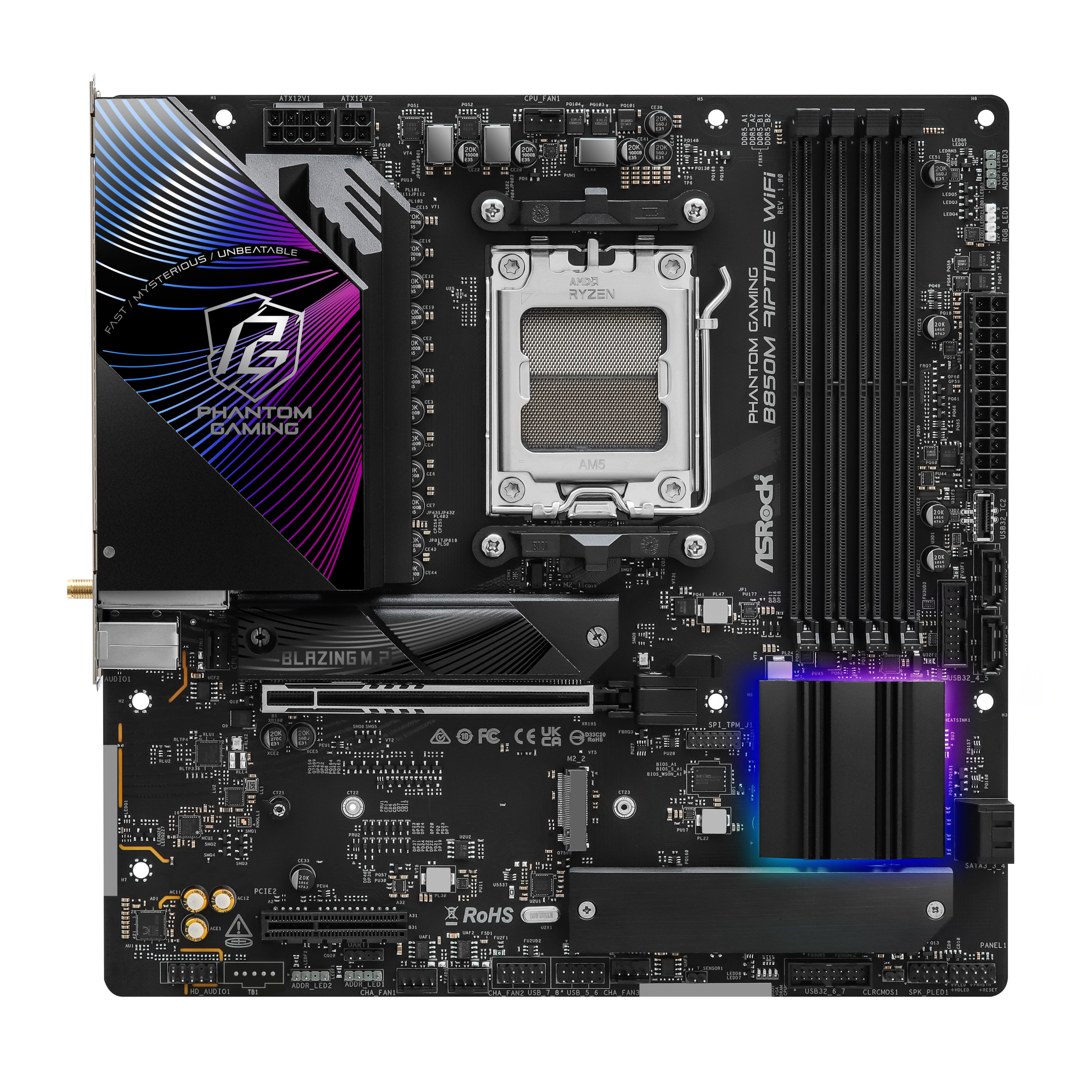 ASROCK B850M Riptide Wifi motherboard, socket AM5, AMD B850, Micro-ATX, DDR5