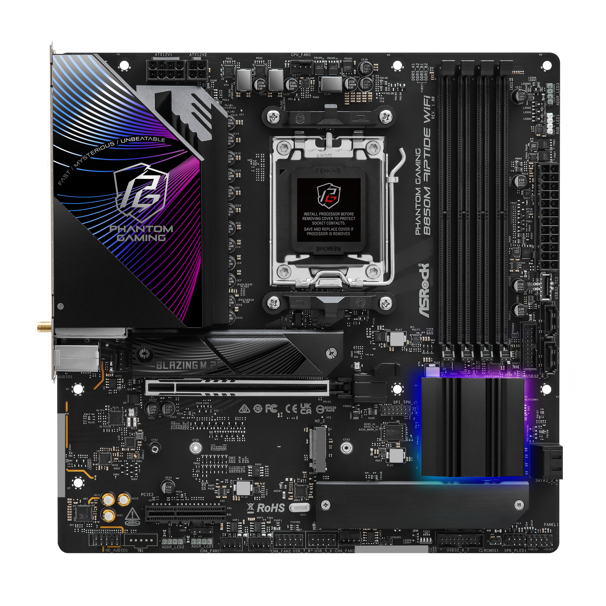 ASROCK B850M Riptide Wifi motherboard, socket AM5, AMD B850, Micro-ATX, DDR5